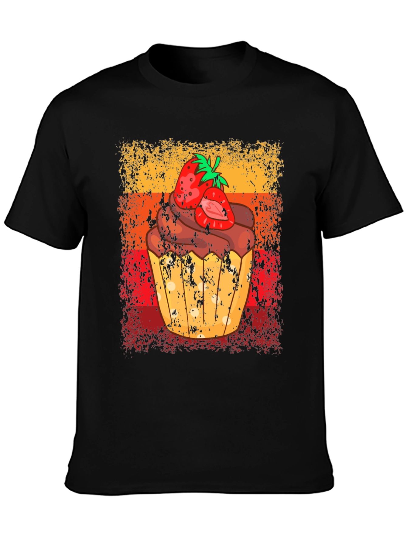 Strawberry Cupcake Graphic Tee - Sweet Treat Shirt