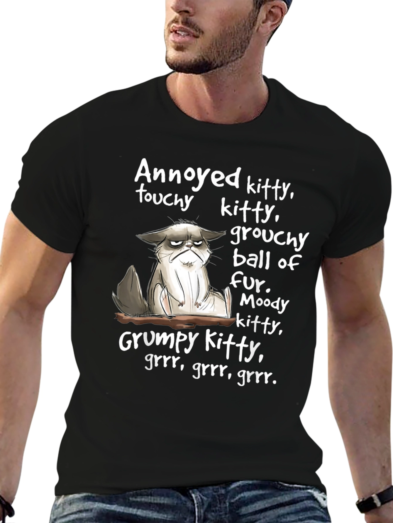 Grumpy Kitty T-Shirt - Funny Graphic Tee