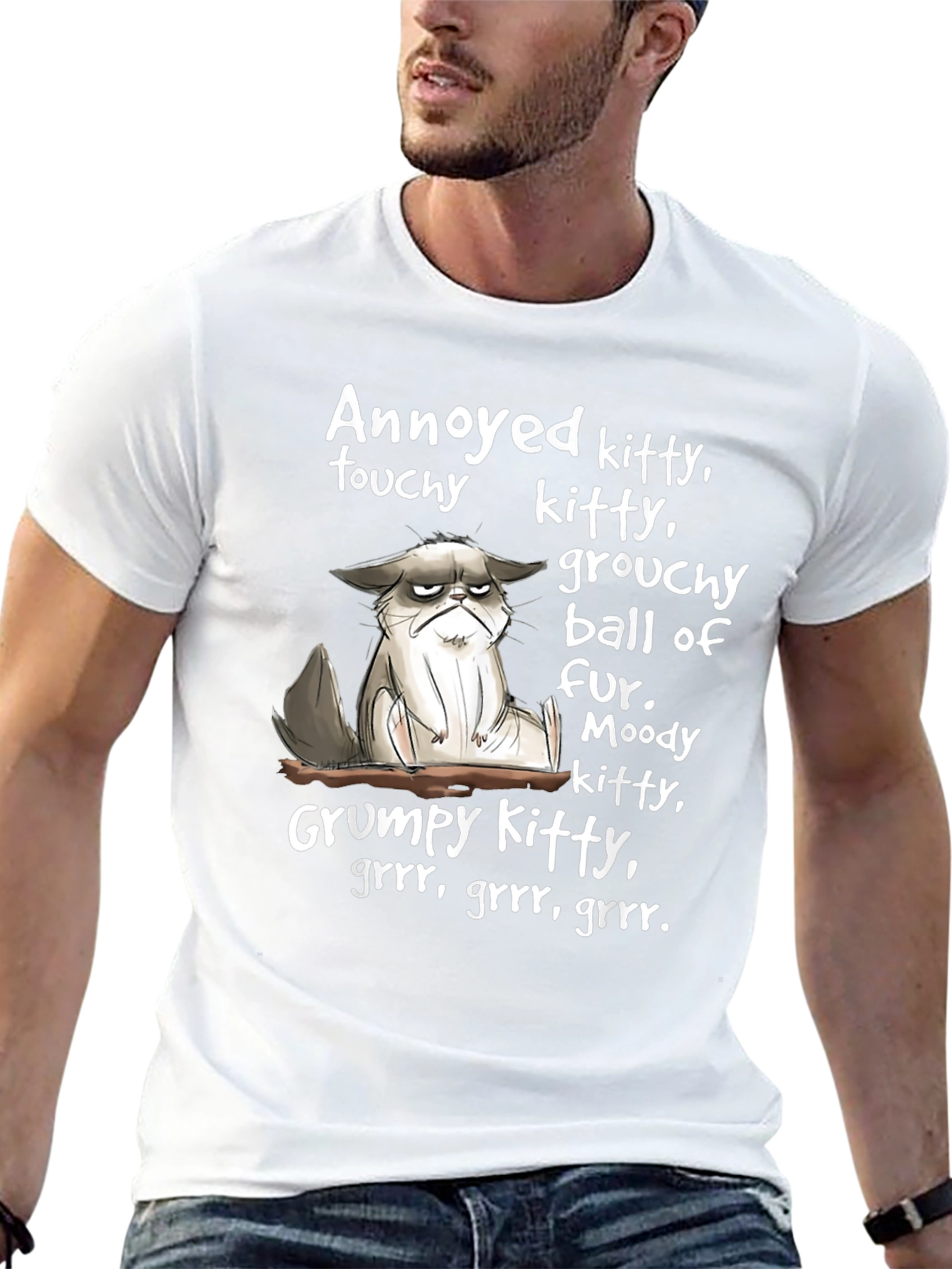Grumpy Kitty T-Shirt - Funny Graphic Tee