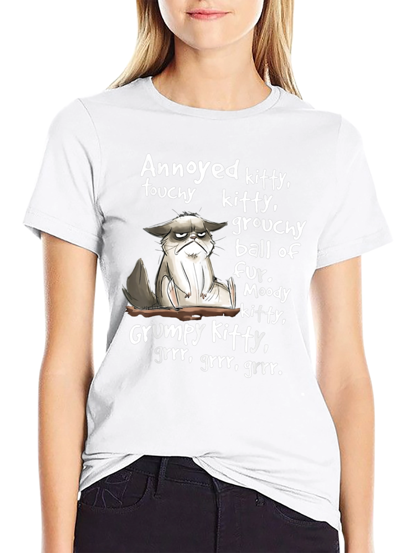Grumpy Kitty T-Shirt - Funny Graphic Tee