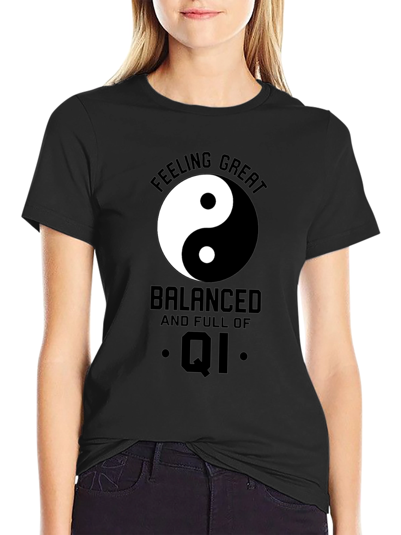 Balanced Qi Black T-Shirt - Feeling Great