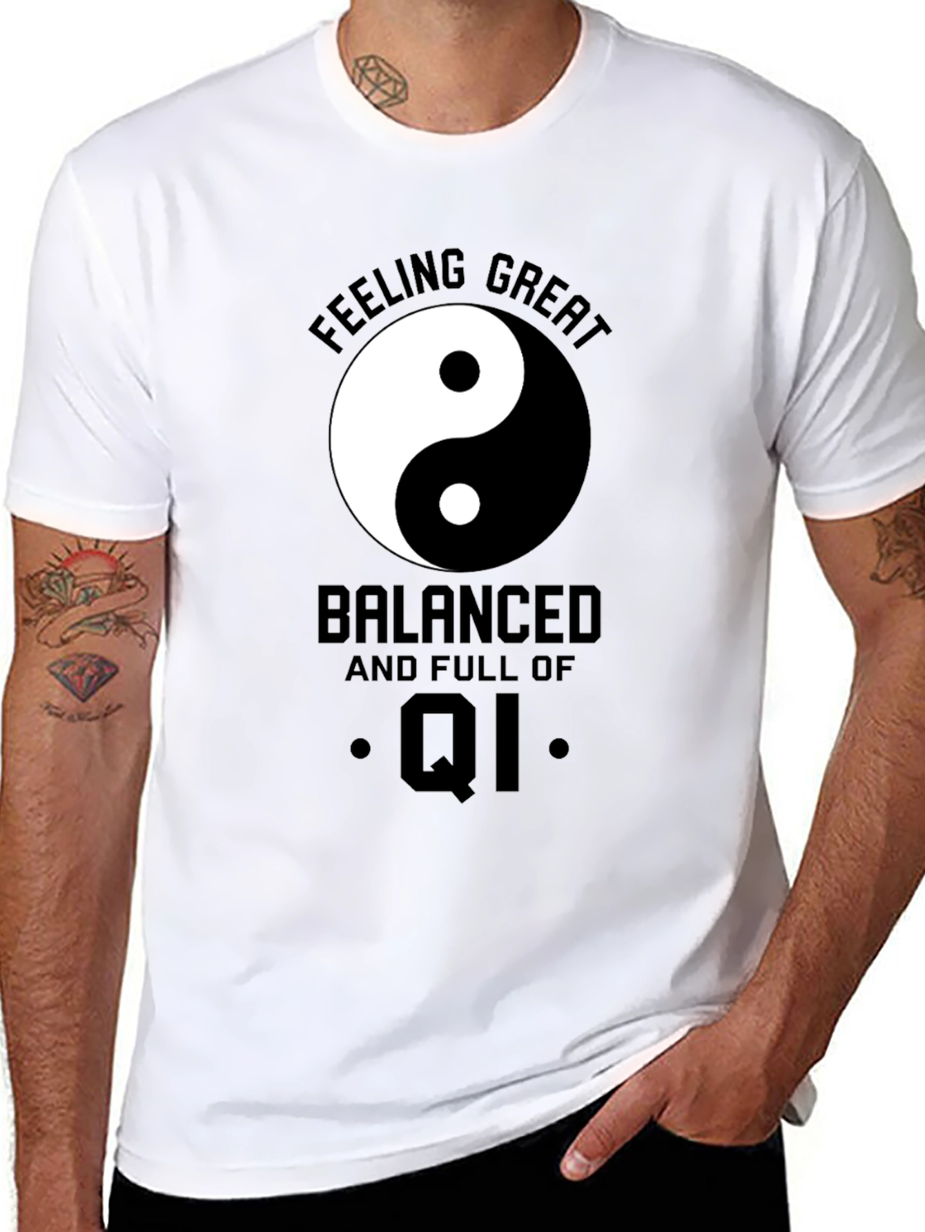 Balanced Qi Black T-Shirt - Feeling Great