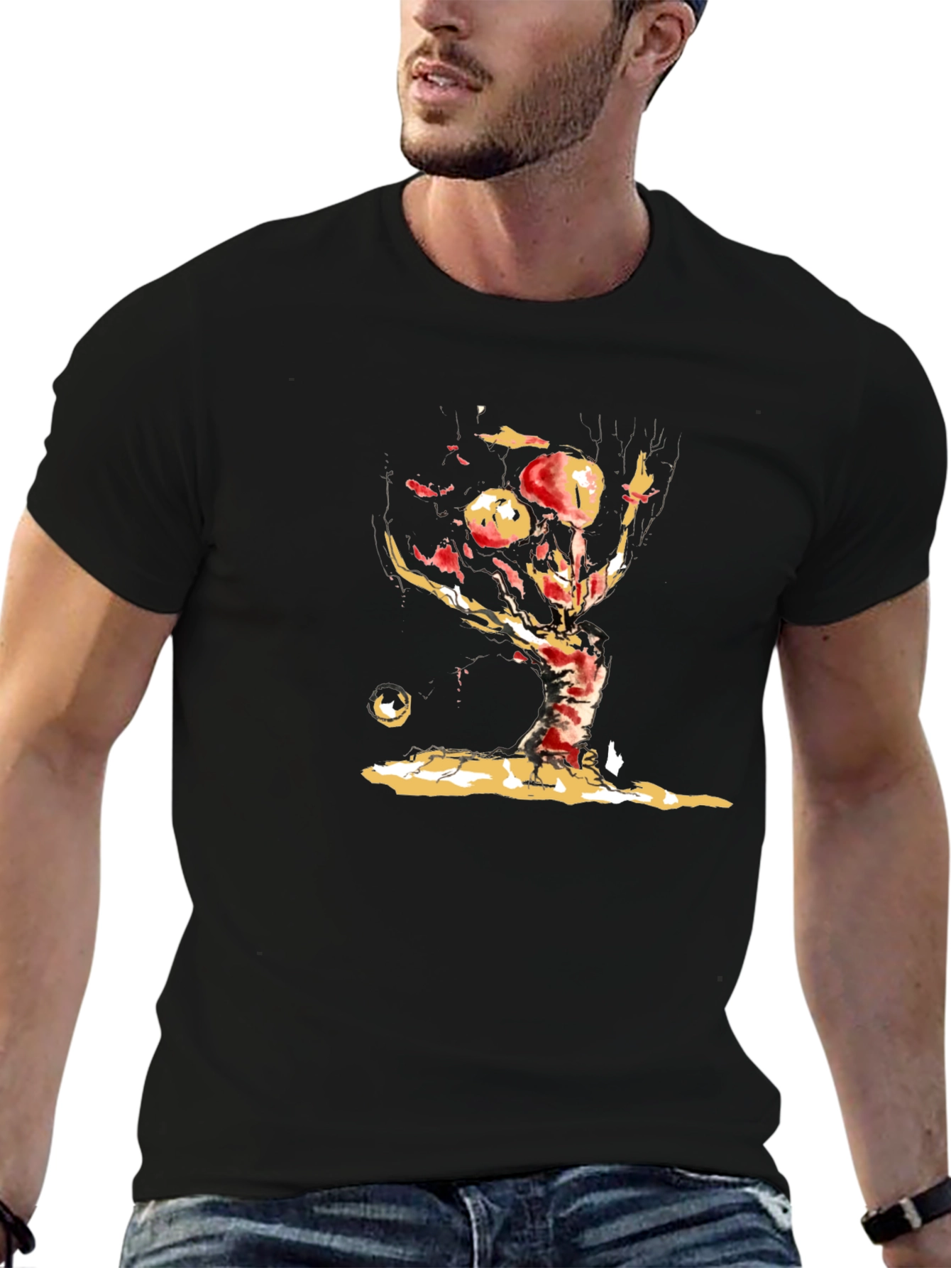 Abstract Art Mens Black T-Shirt