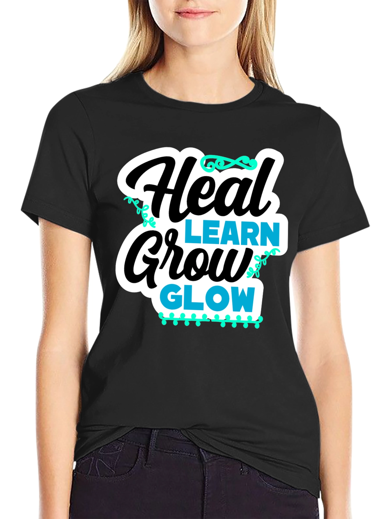 Heal Learn Grow Glow Graphic T-Shirt