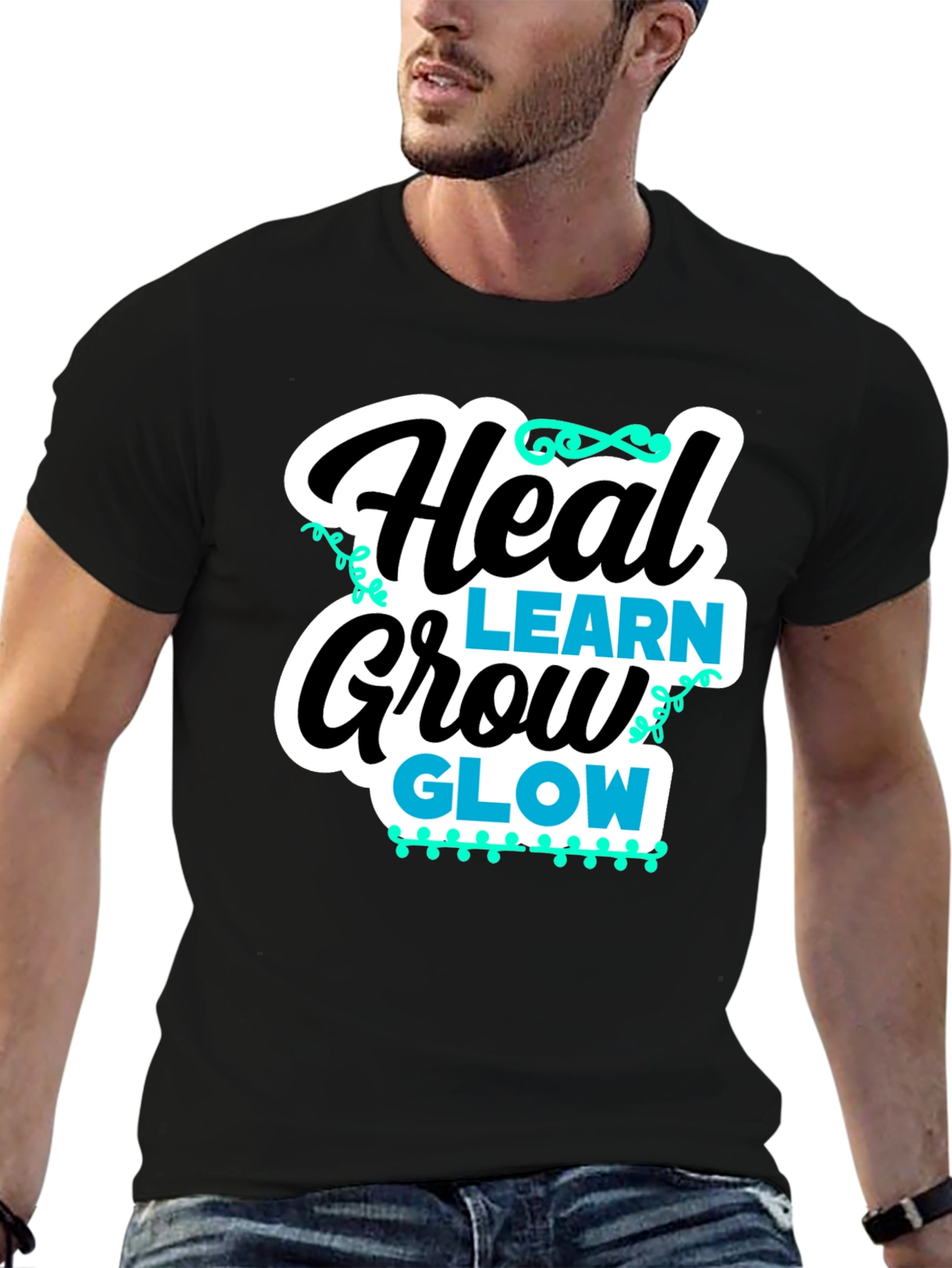 Heal Learn Grow Glow Graphic T-Shirt