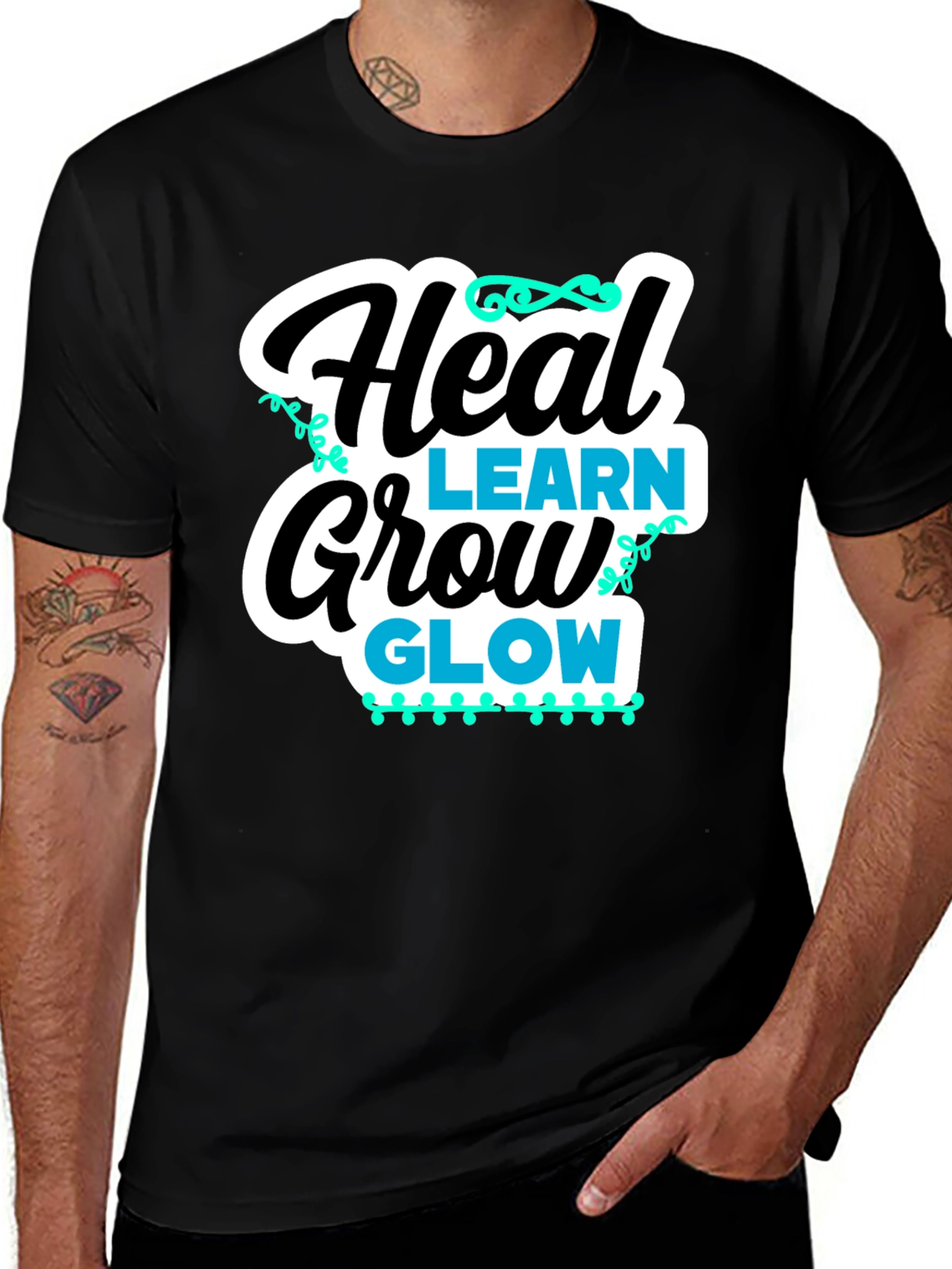 Heal Learn Grow Glow Graphic T-Shirt