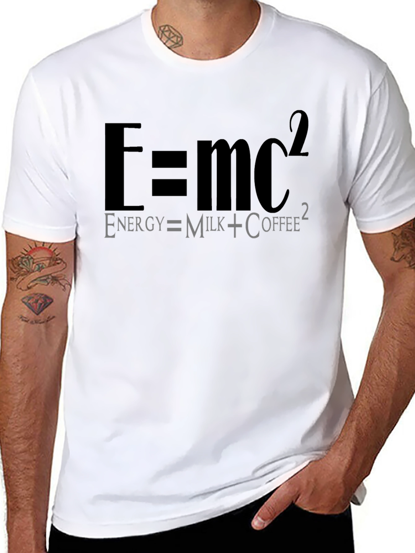 Energy = Milk + Coffee Funny Formula T-Shirt