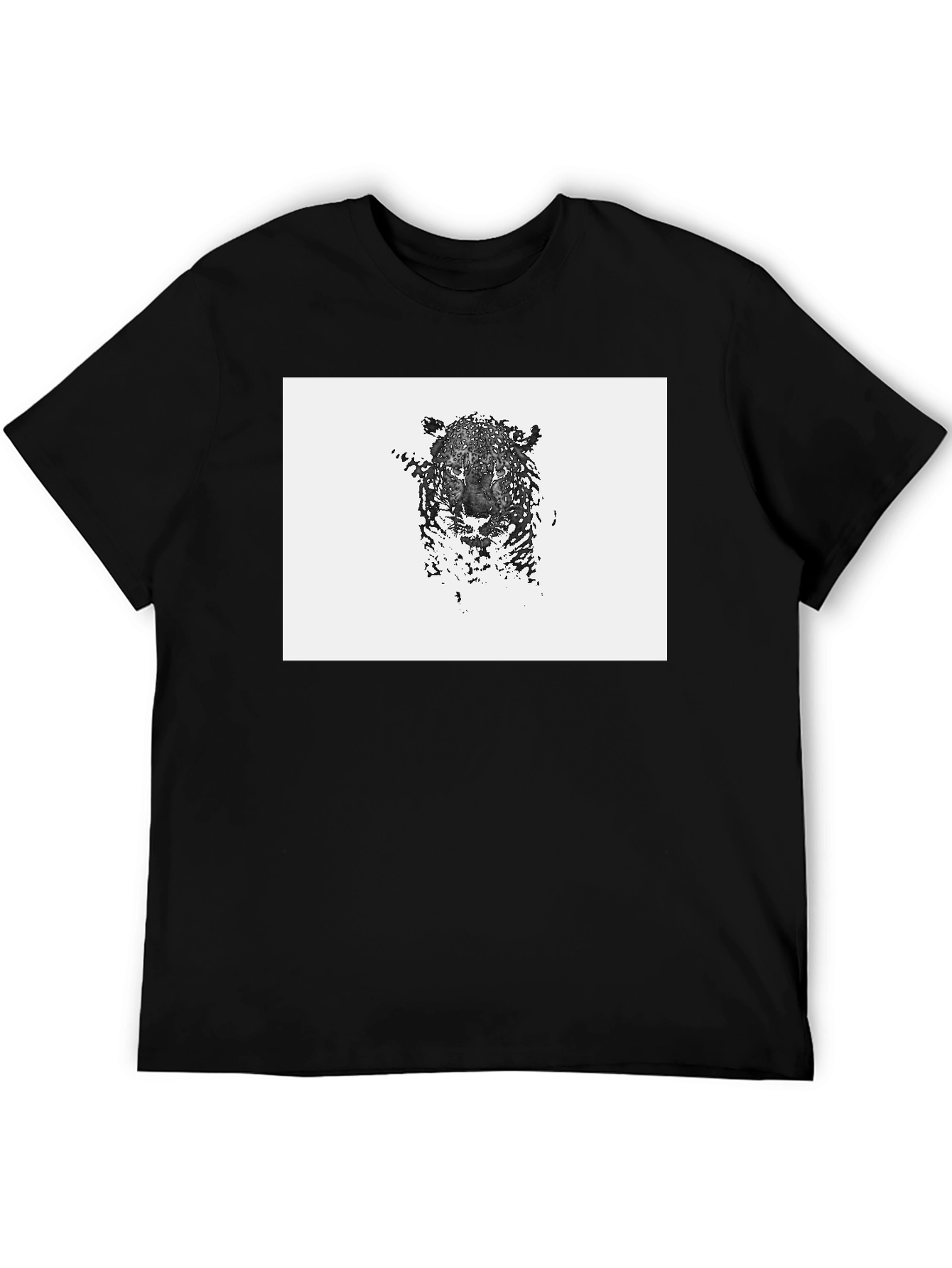 Abstract Leopard Graphic Black T-Shirt