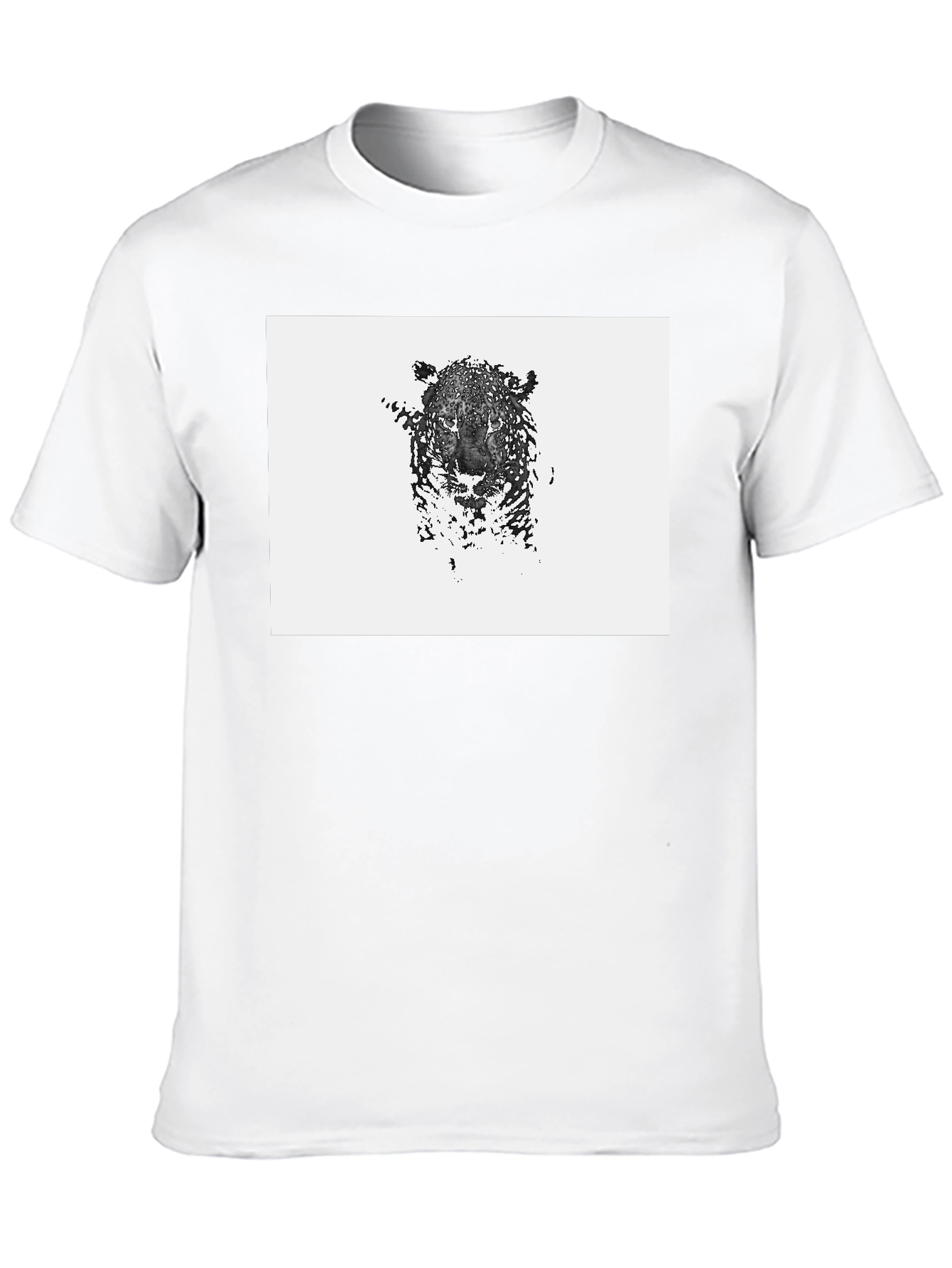 Abstract Leopard Graphic Black T-Shirt