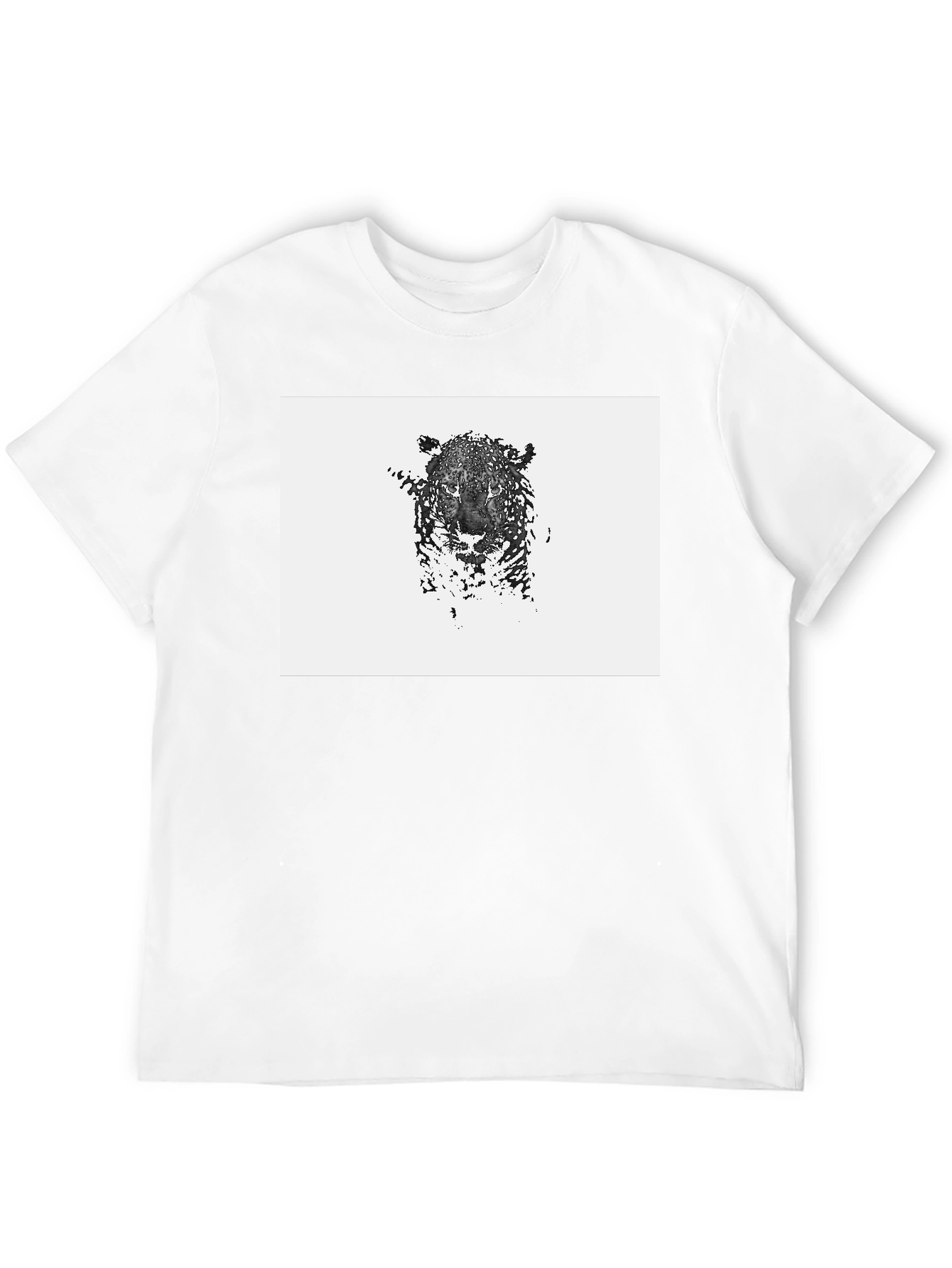 Abstract Leopard Graphic Black T-Shirt