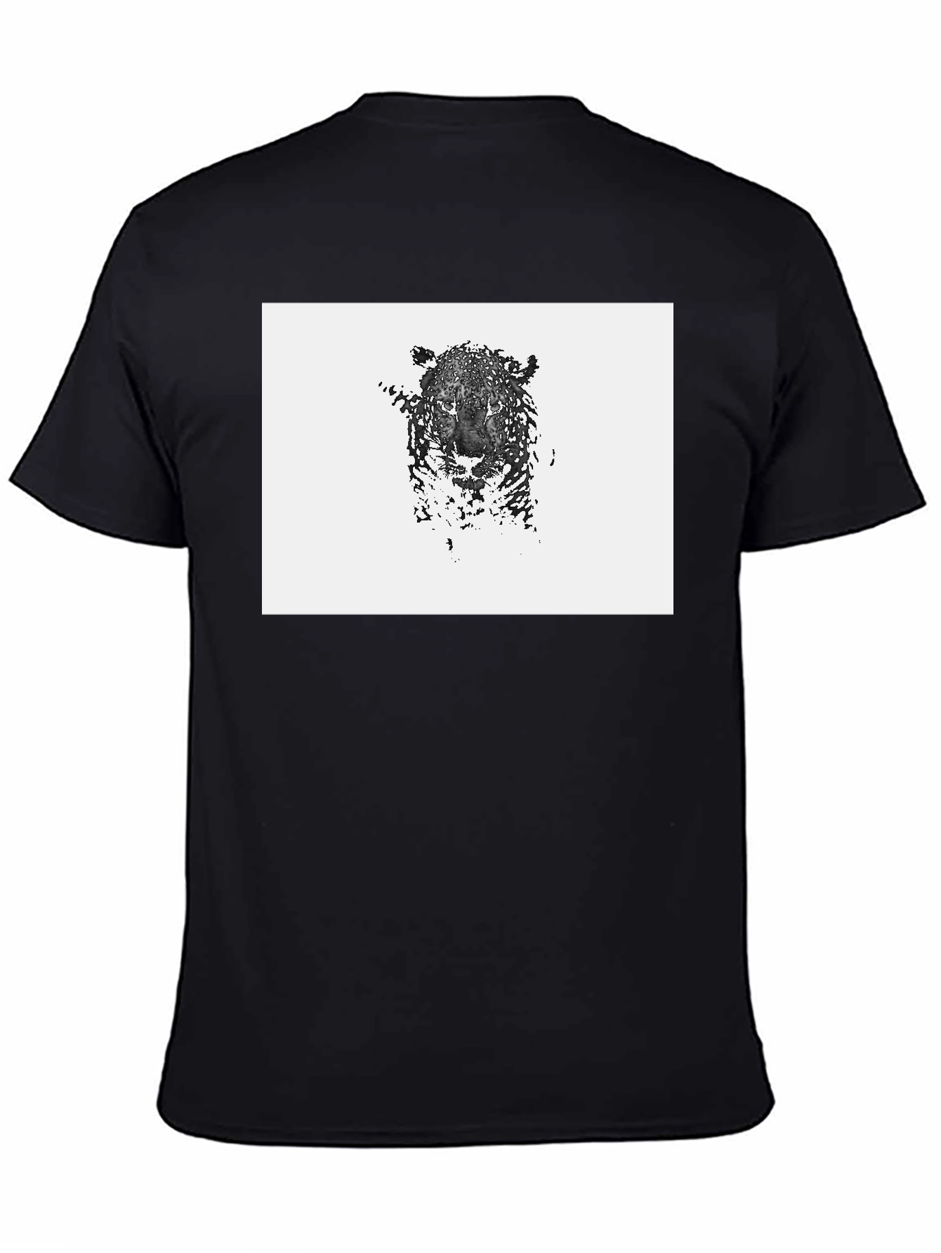 Abstract Leopard Graphic Black T-Shirt