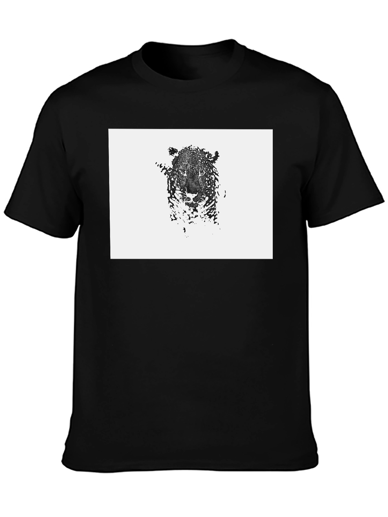Abstract Leopard Graphic Black T-Shirt