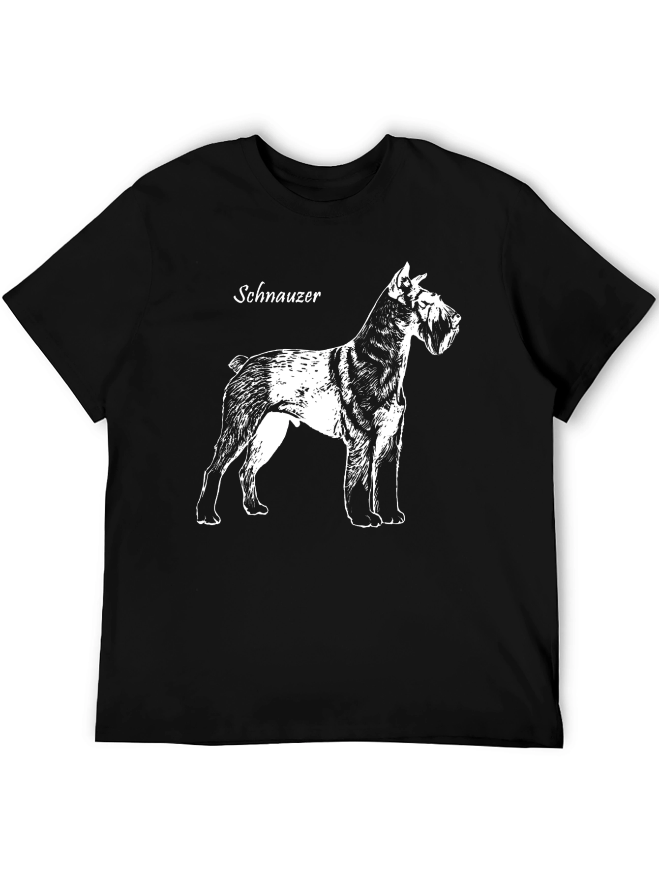 Schnauzer Dog Graphic Print Black T-Shirt