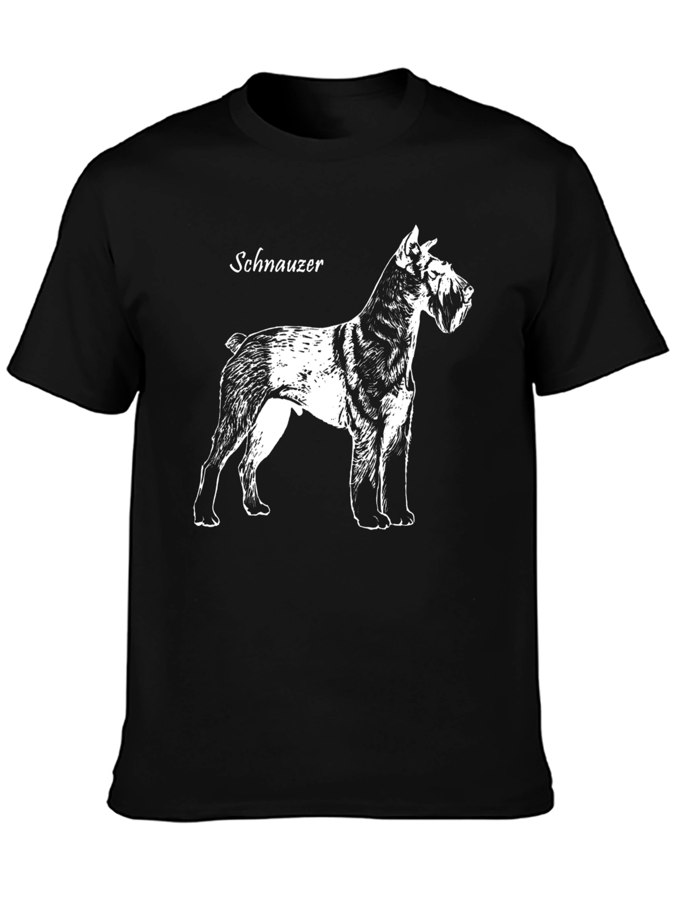 Schnauzer Dog Graphic Print Black T-Shirt