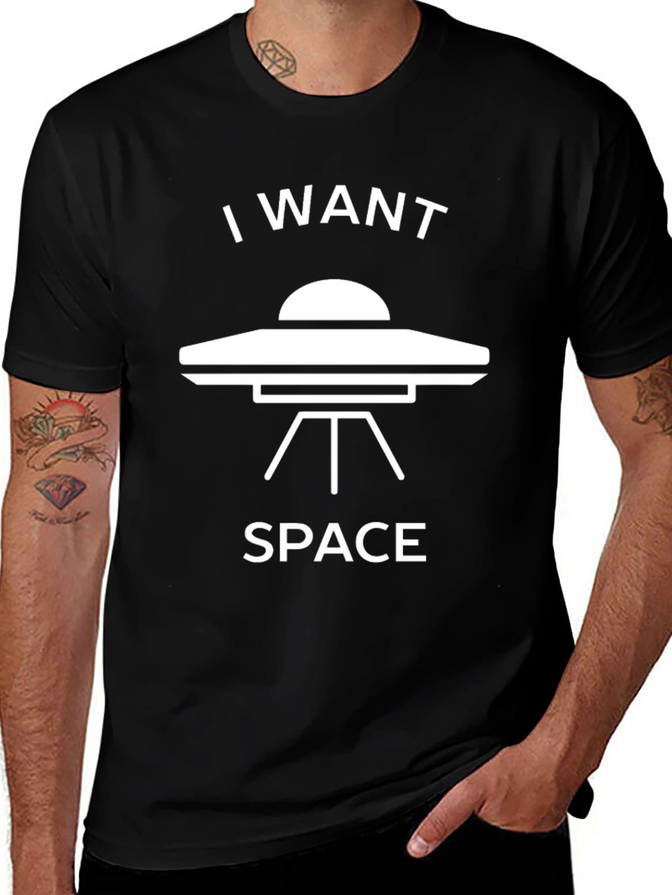 I Want Space UFO Graphic T-Shirt
