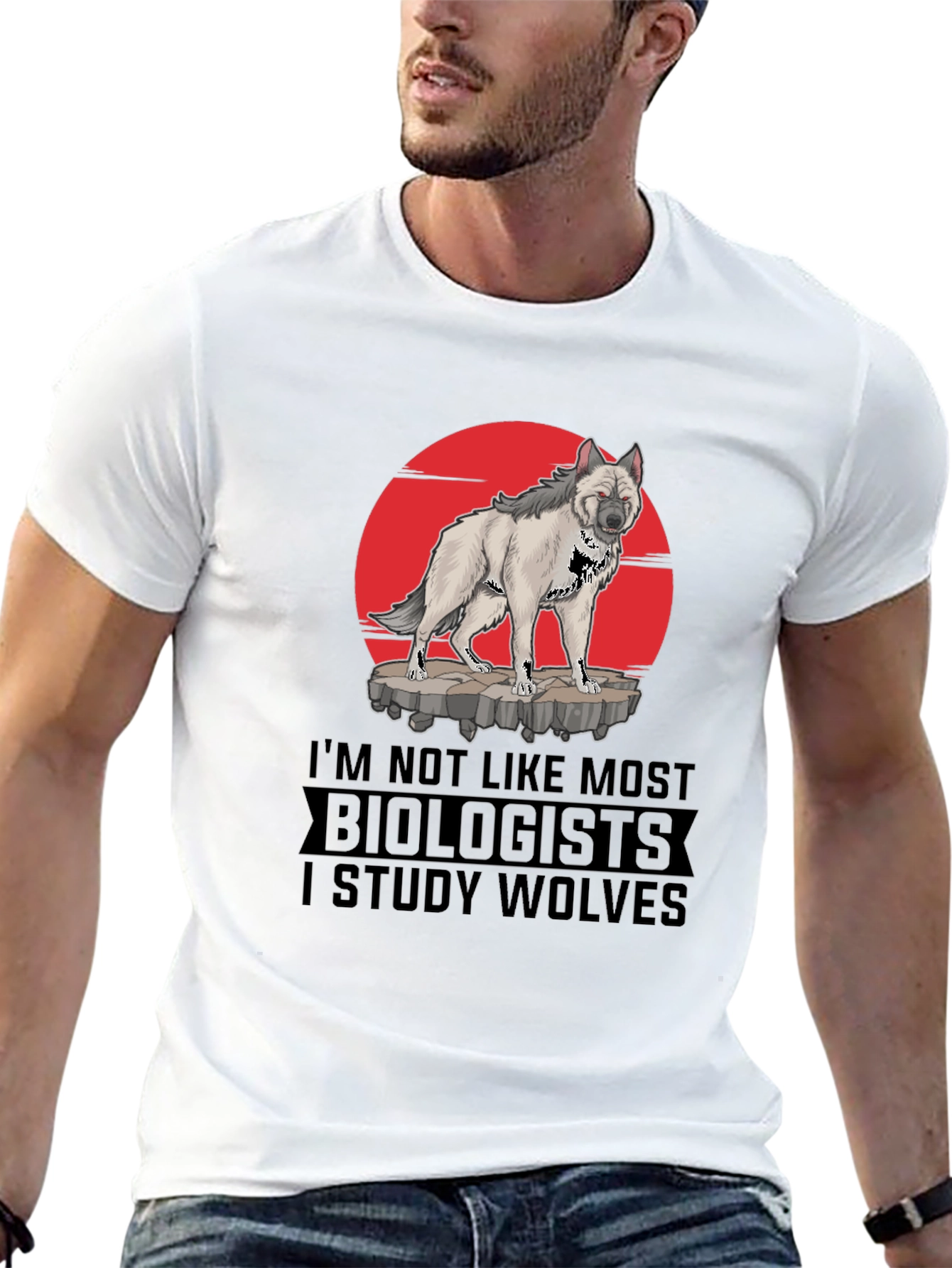 Biologist Wolf Graphic Tee - Study Wolves T-Shirt