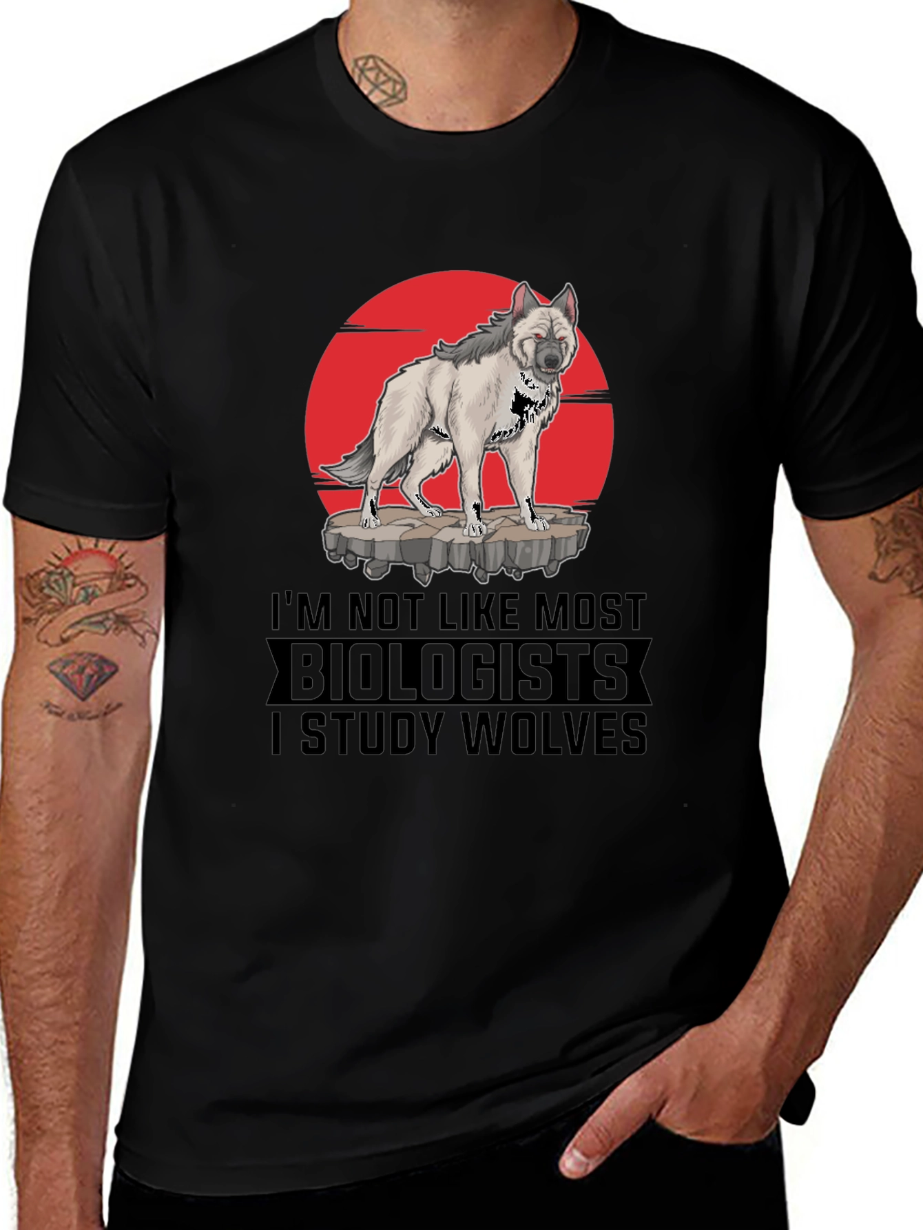 Biologist Wolf Graphic Tee - Study Wolves T-Shirt