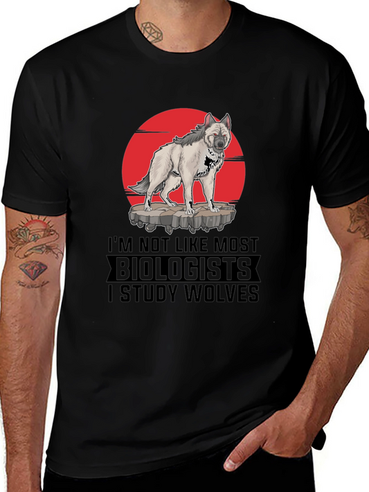 Biologist Wolf Graphic Tee - Study Wolves T-Shirt