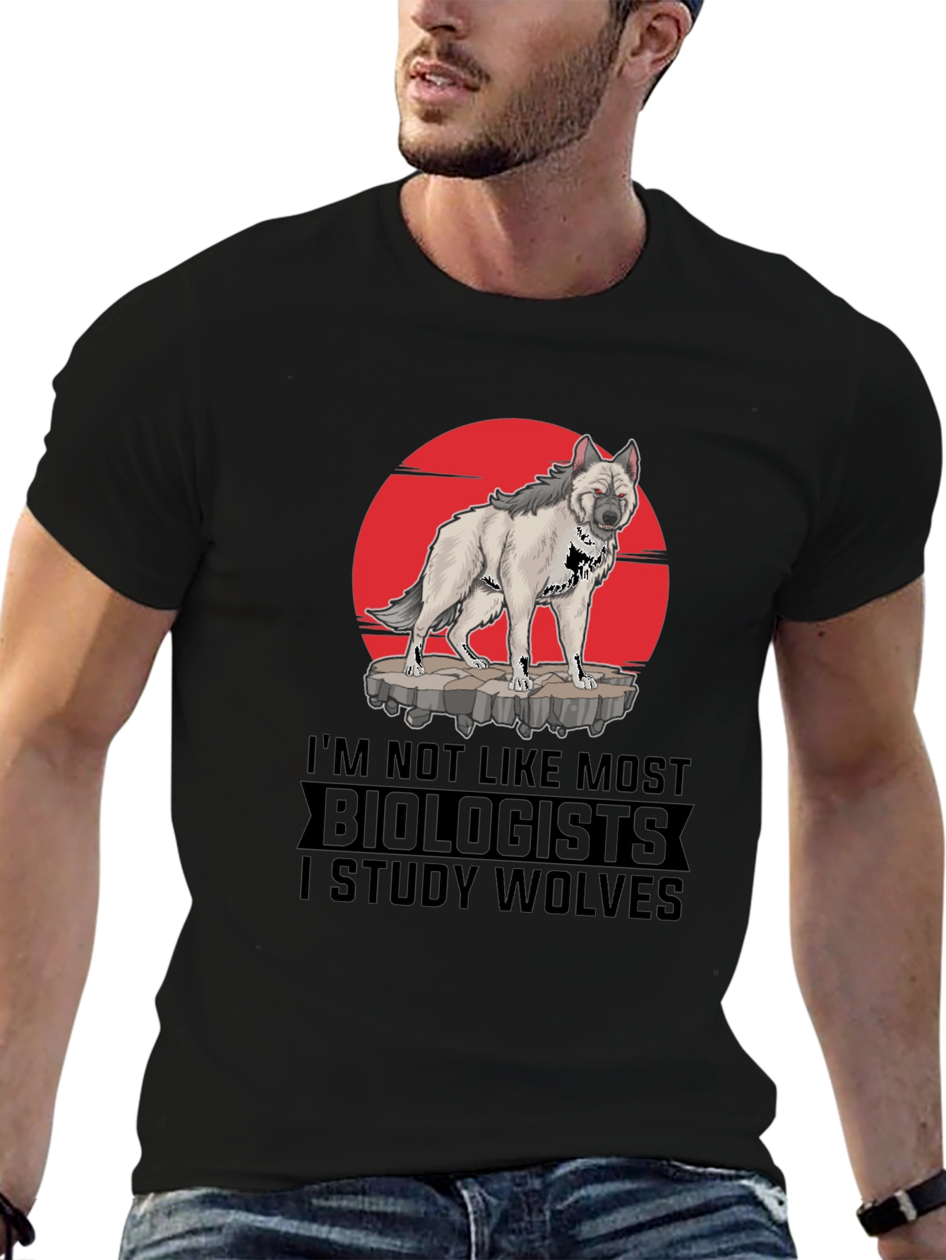 Biologist Wolf Graphic Tee - Study Wolves T-Shirt