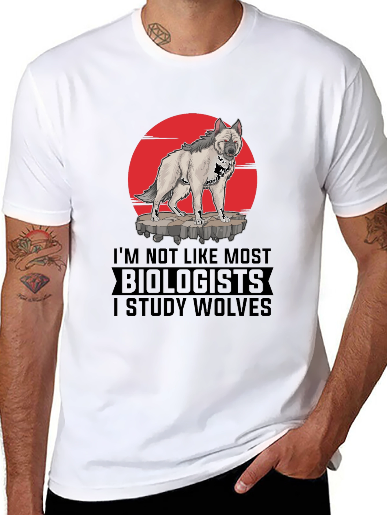 Biologist Wolf Graphic Tee - Study Wolves T-Shirt