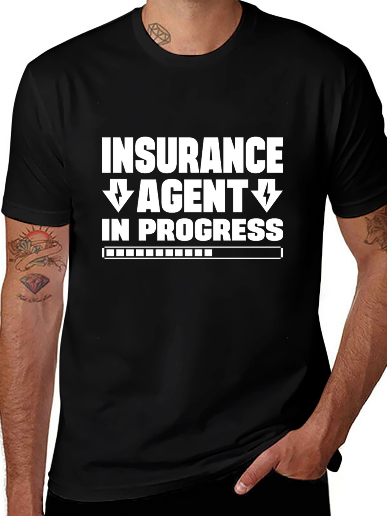 Insurance Agent In Progress Black T-Shirt