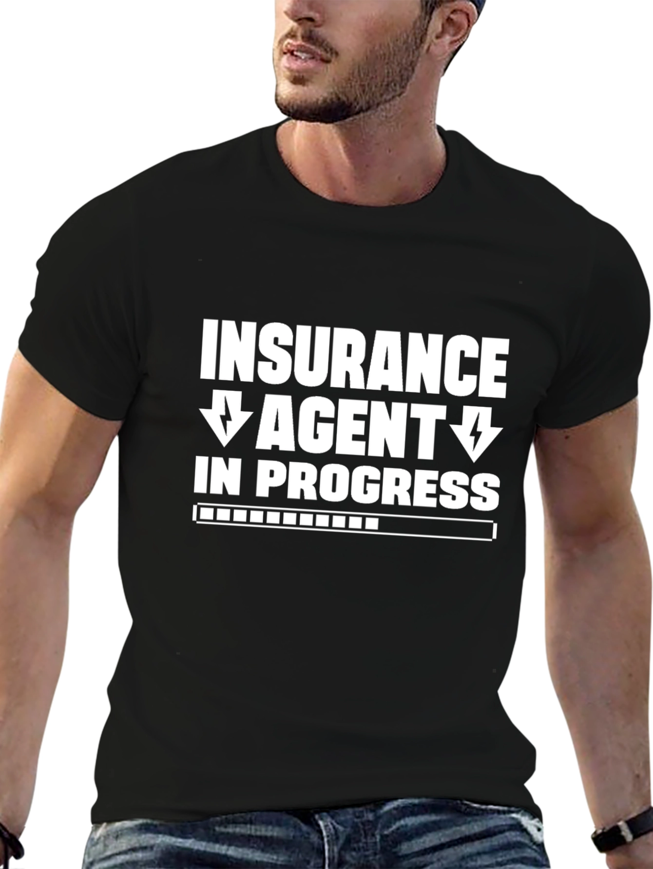 Insurance Agent In Progress Black T-Shirt