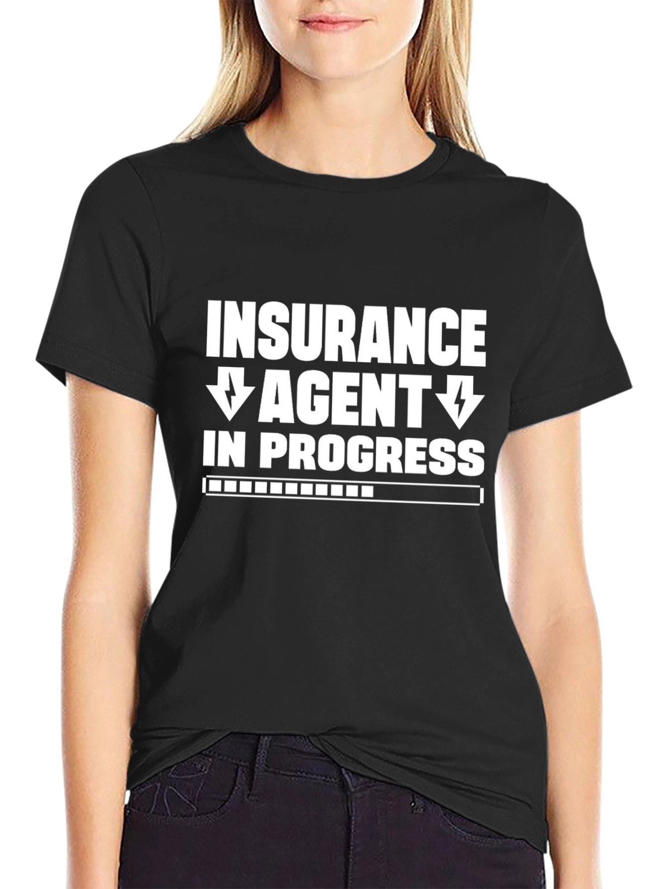 Insurance Agent In Progress Black T-Shirt