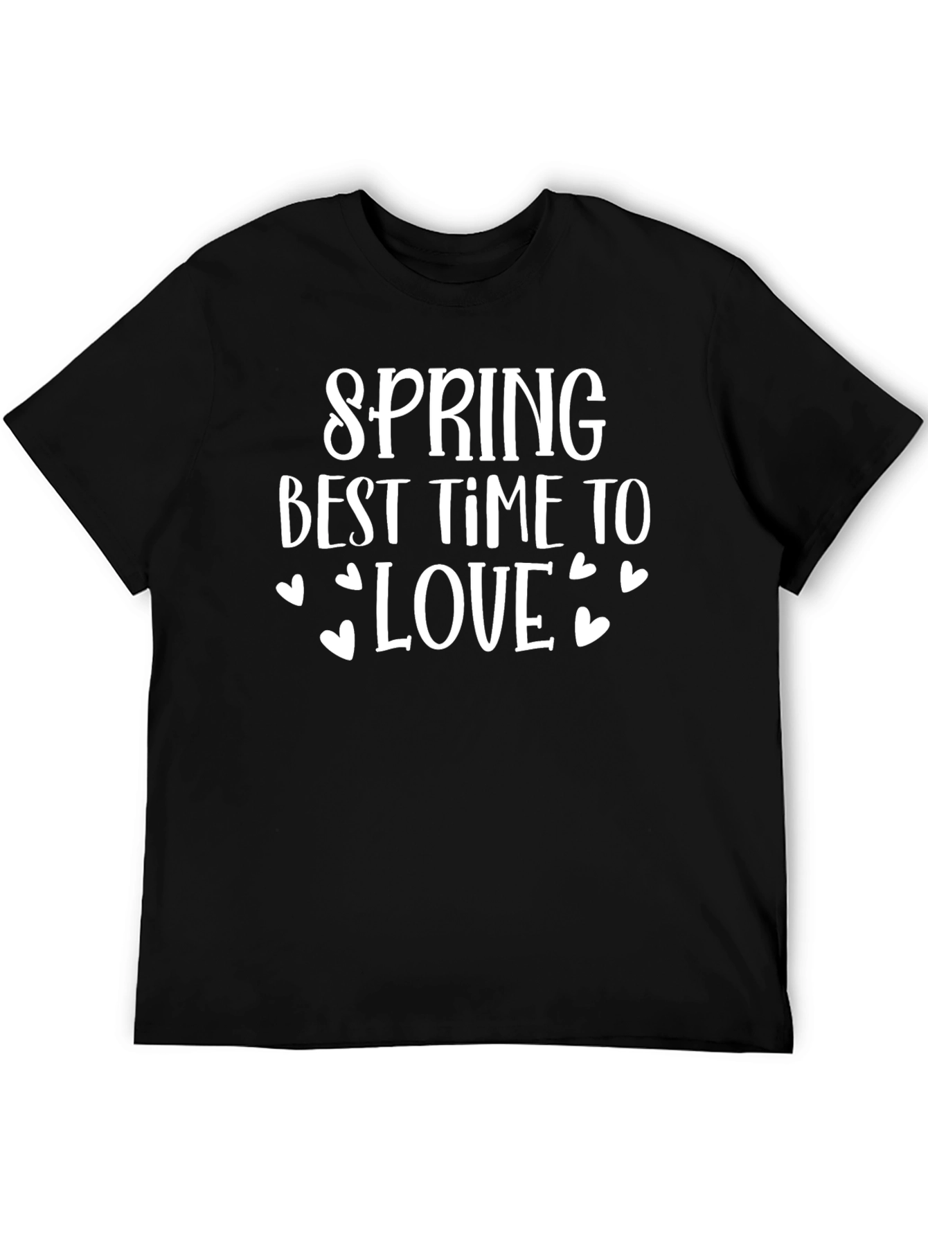 Spring Love Graphic Tee - Black Casual Shirt