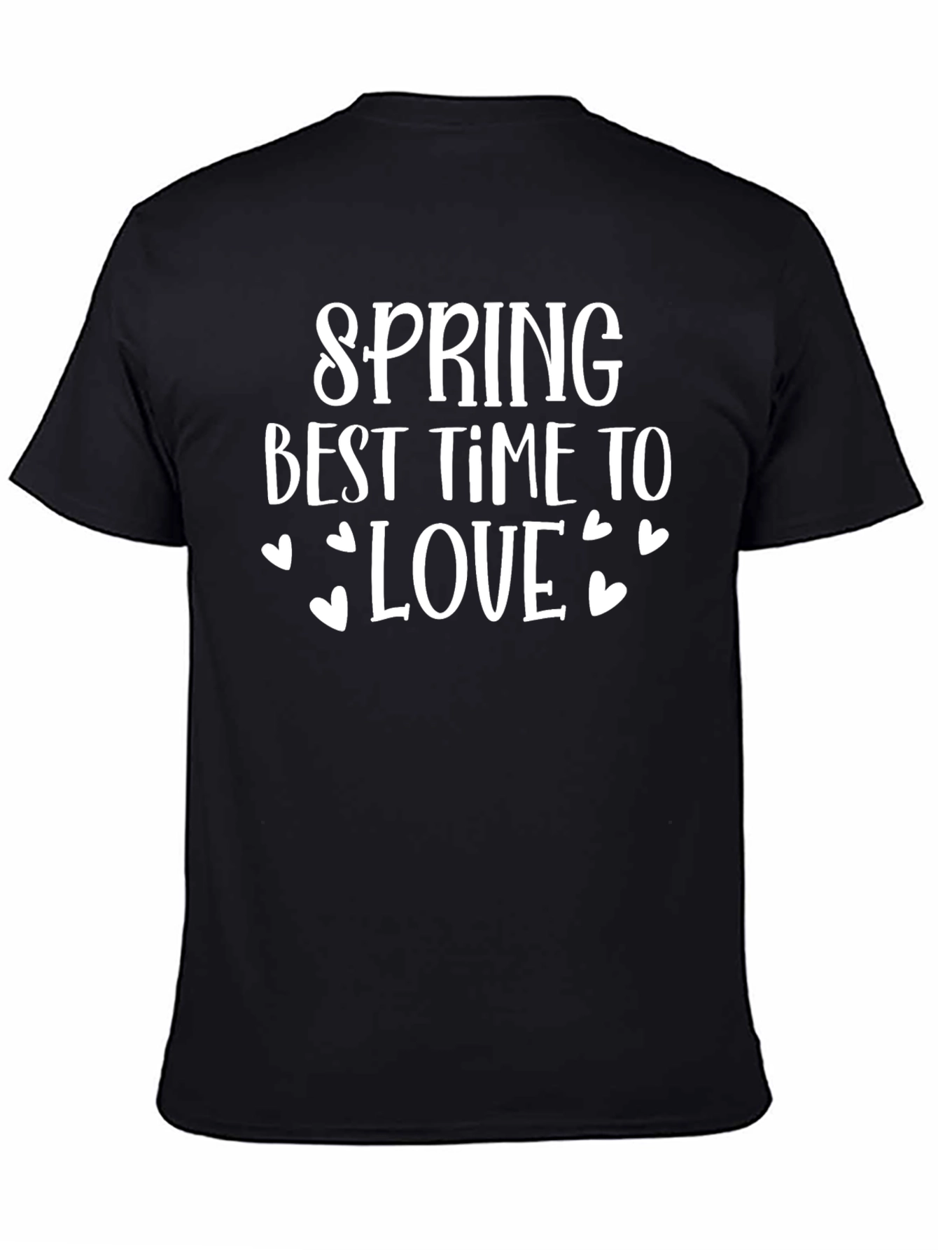 Spring Love Graphic Tee - Black Casual Shirt