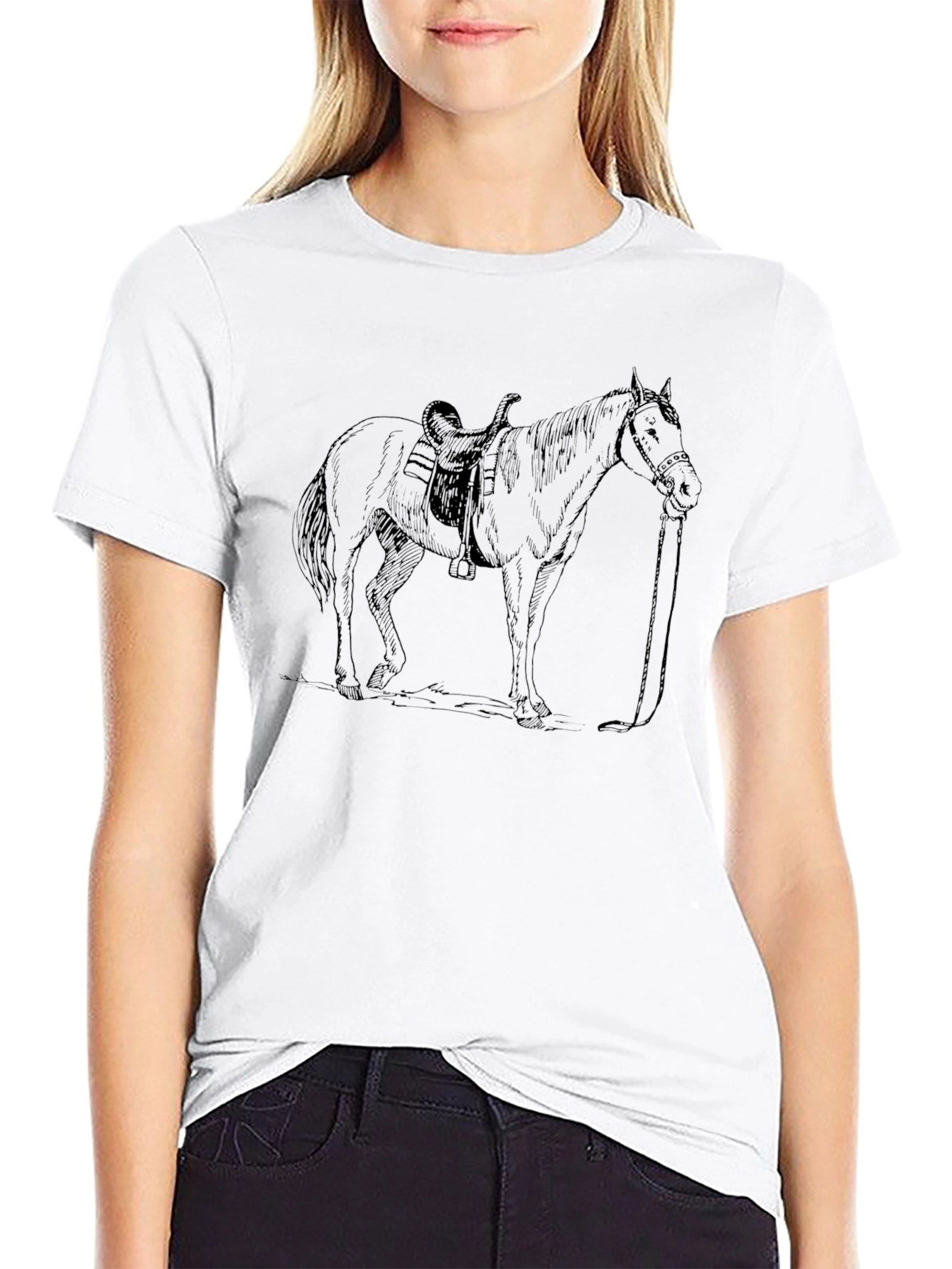 Horse Graphic T-Shirt - Black