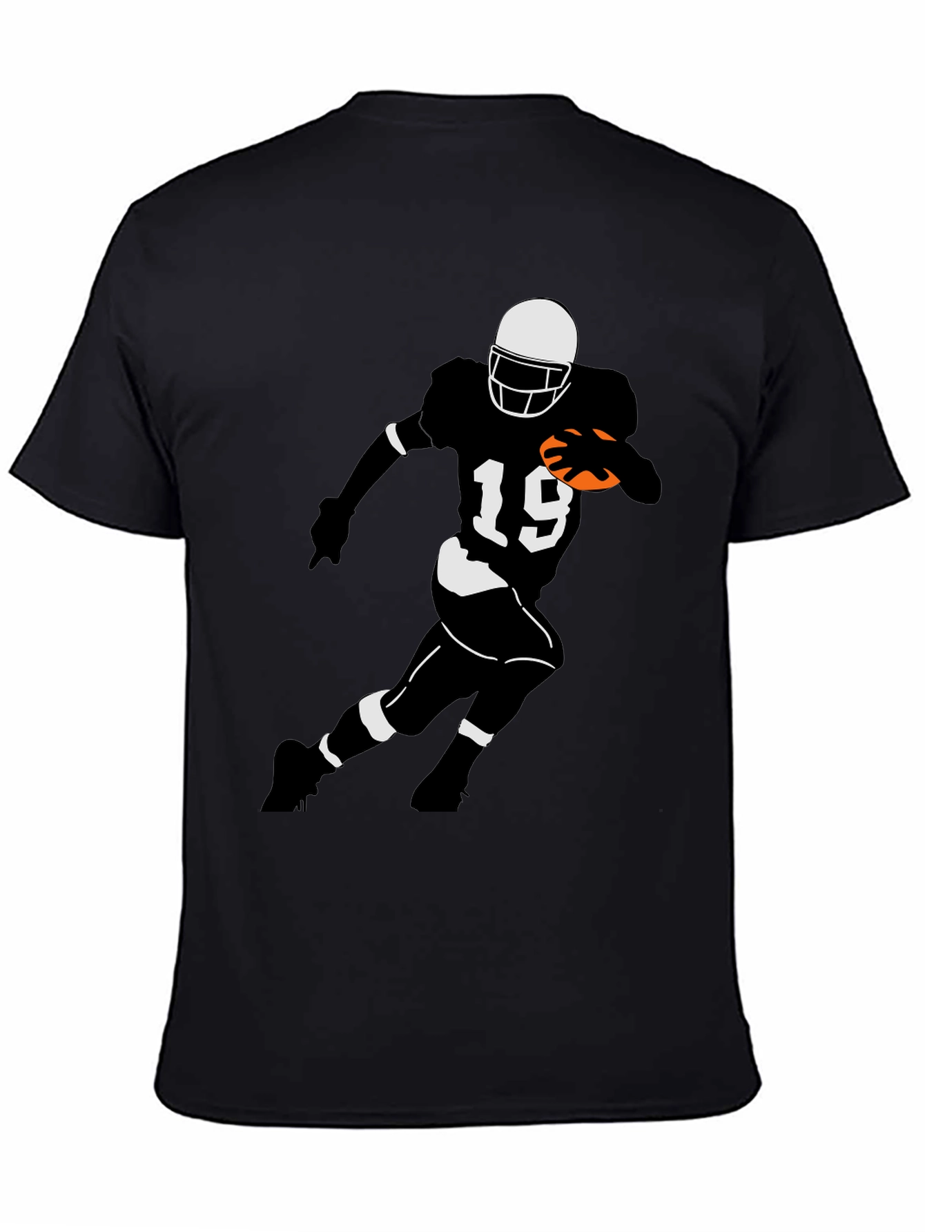 Football Player Graphic Tee - Black