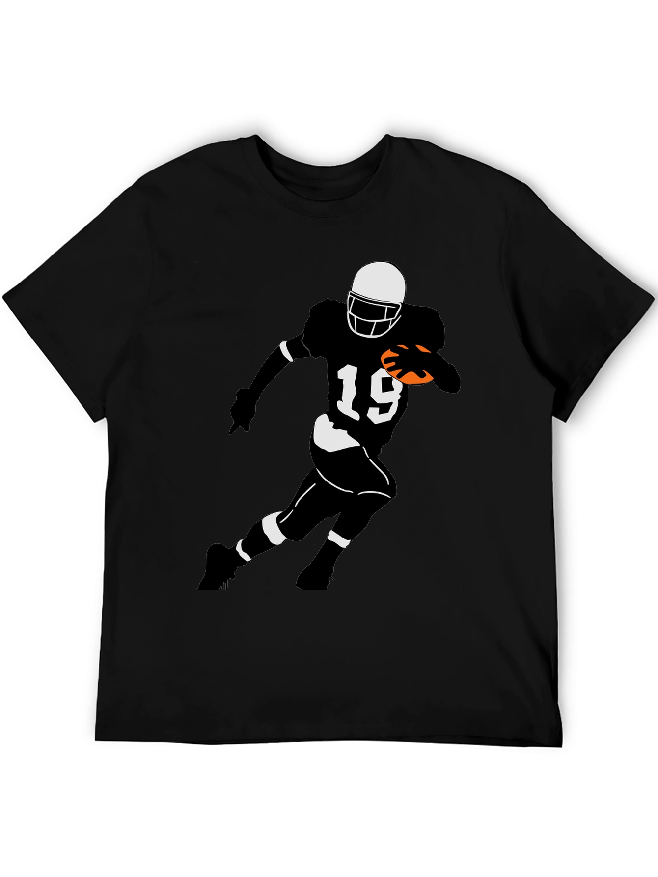 Football Player Graphic Tee - Black
