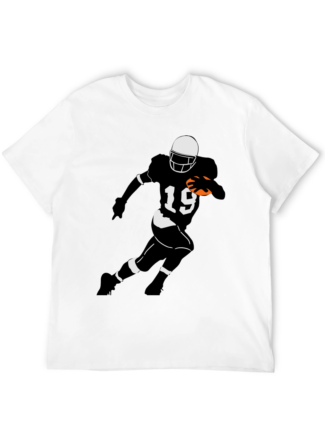 Football Player Graphic Tee - Black