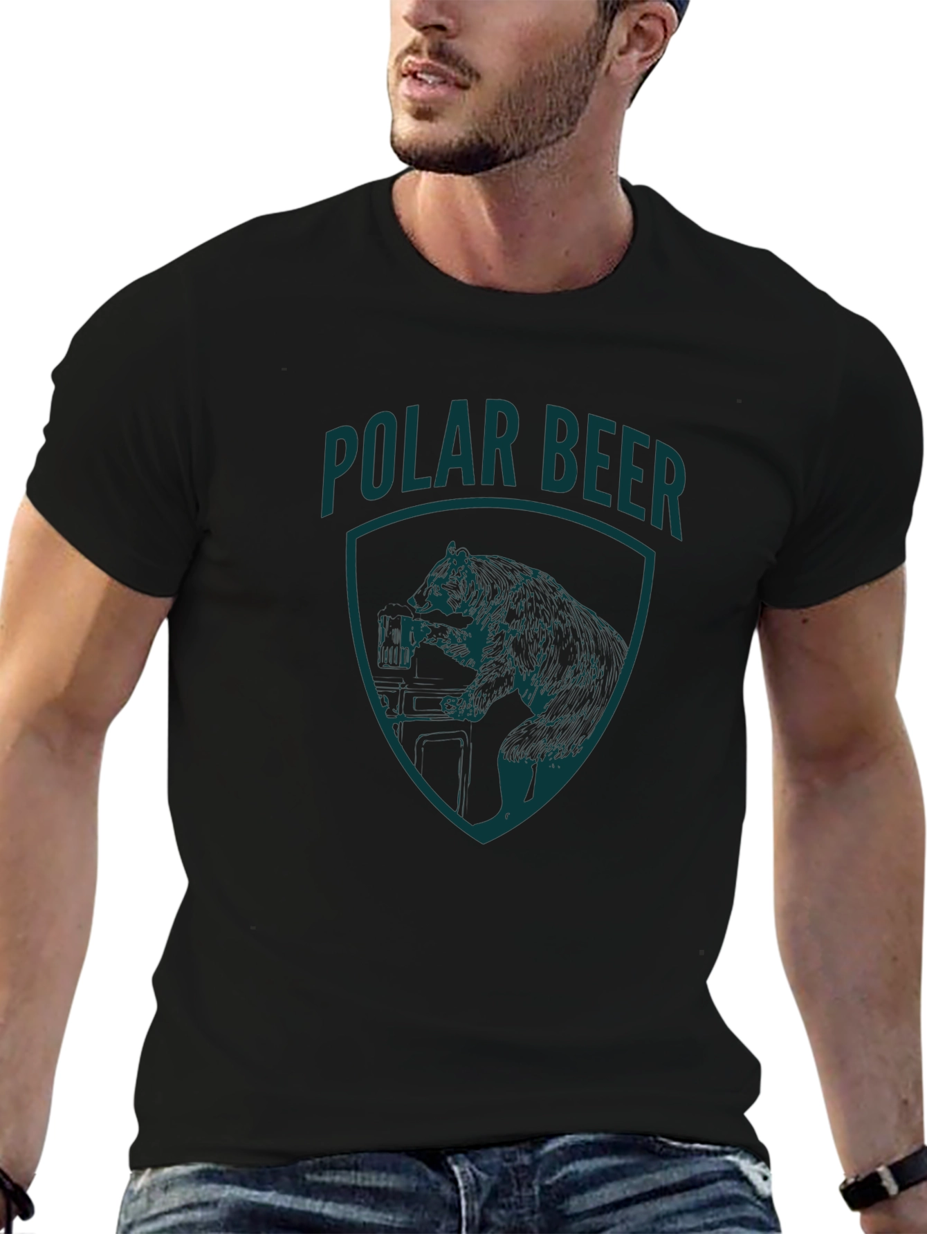 Polar Bear Graphic T-Shirt - Black Tee