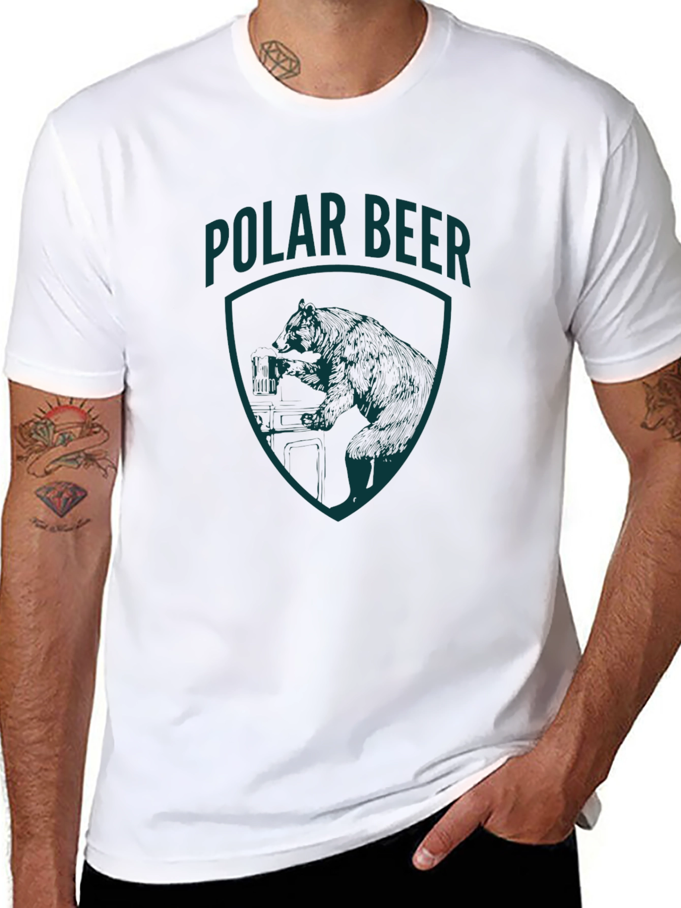 Polar Bear Graphic T-Shirt - Black Tee