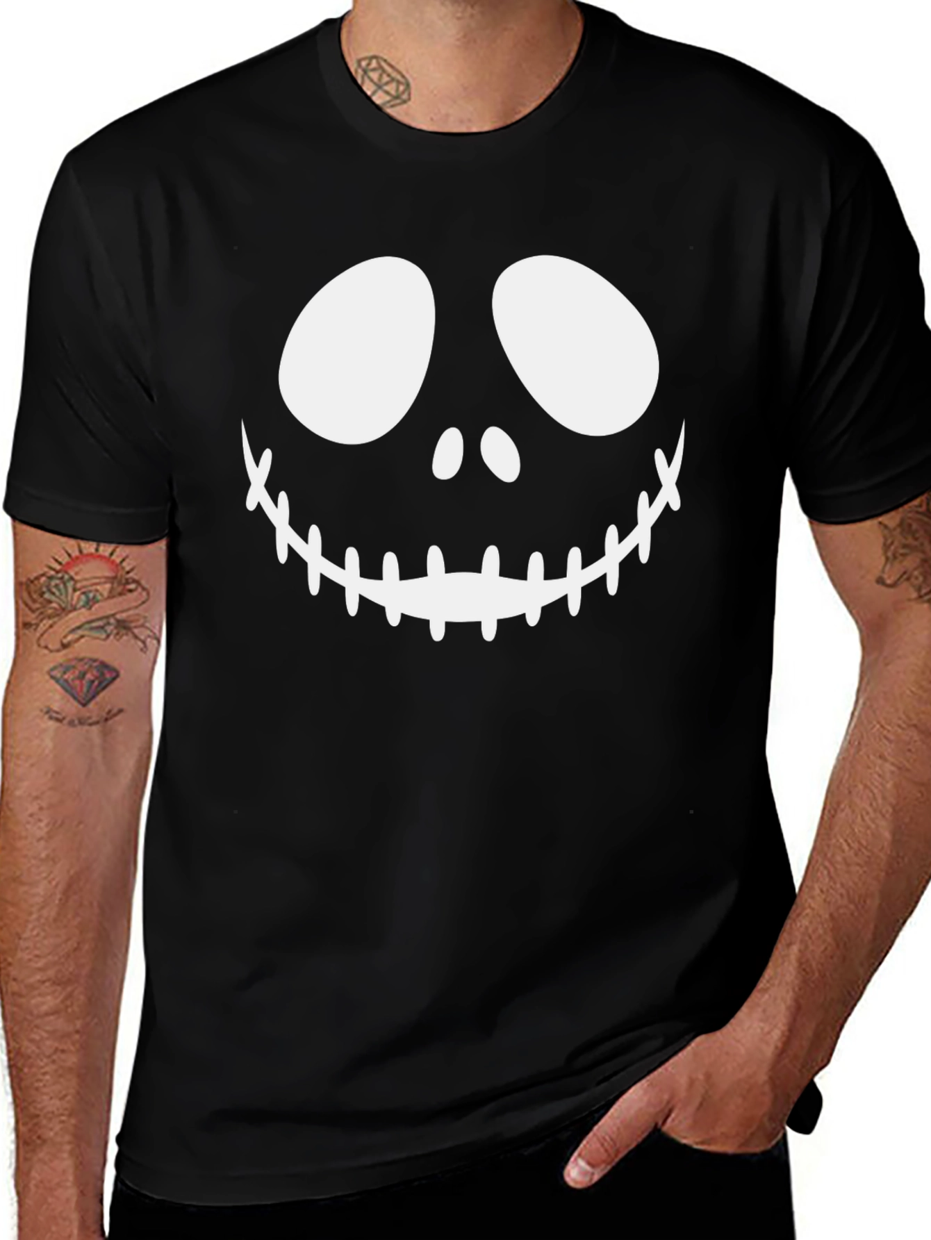 Jack Skellington Face Graphic Tee - Halloween T-Shirt