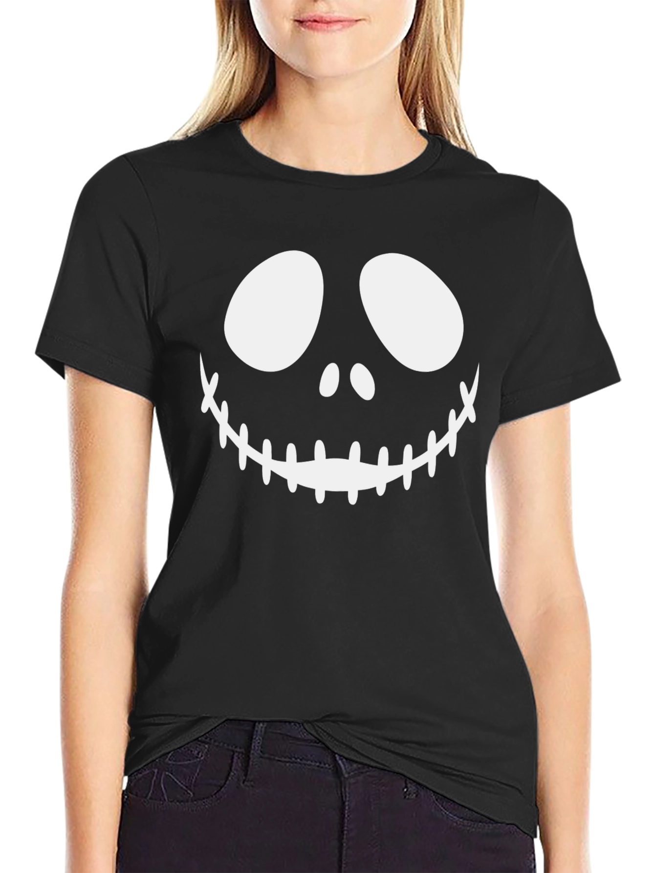 Jack Skellington Face Graphic Tee - Halloween T-Shirt