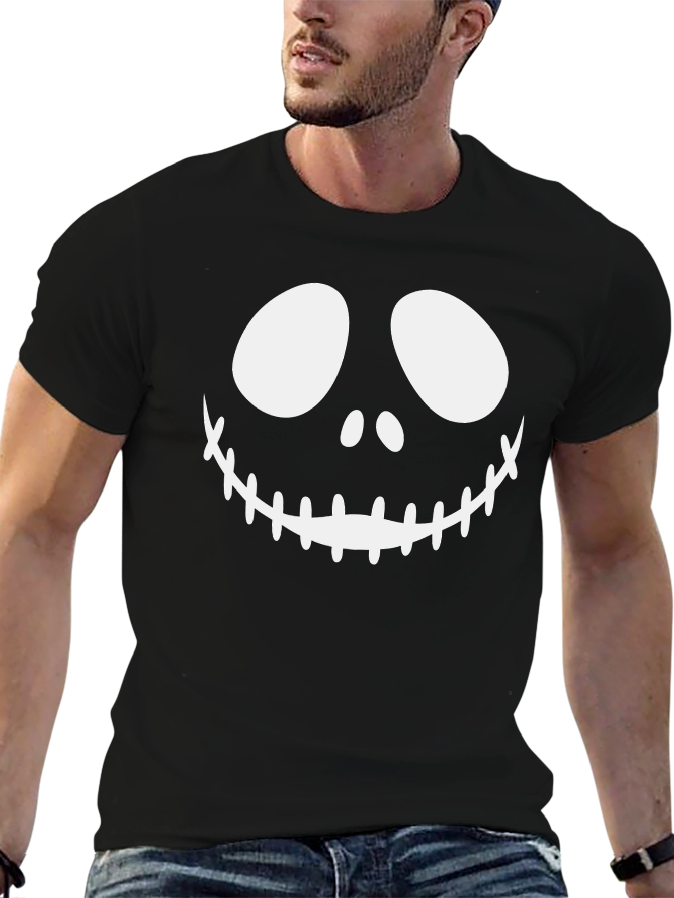 Jack Skellington Face Graphic Tee - Halloween T-Shirt