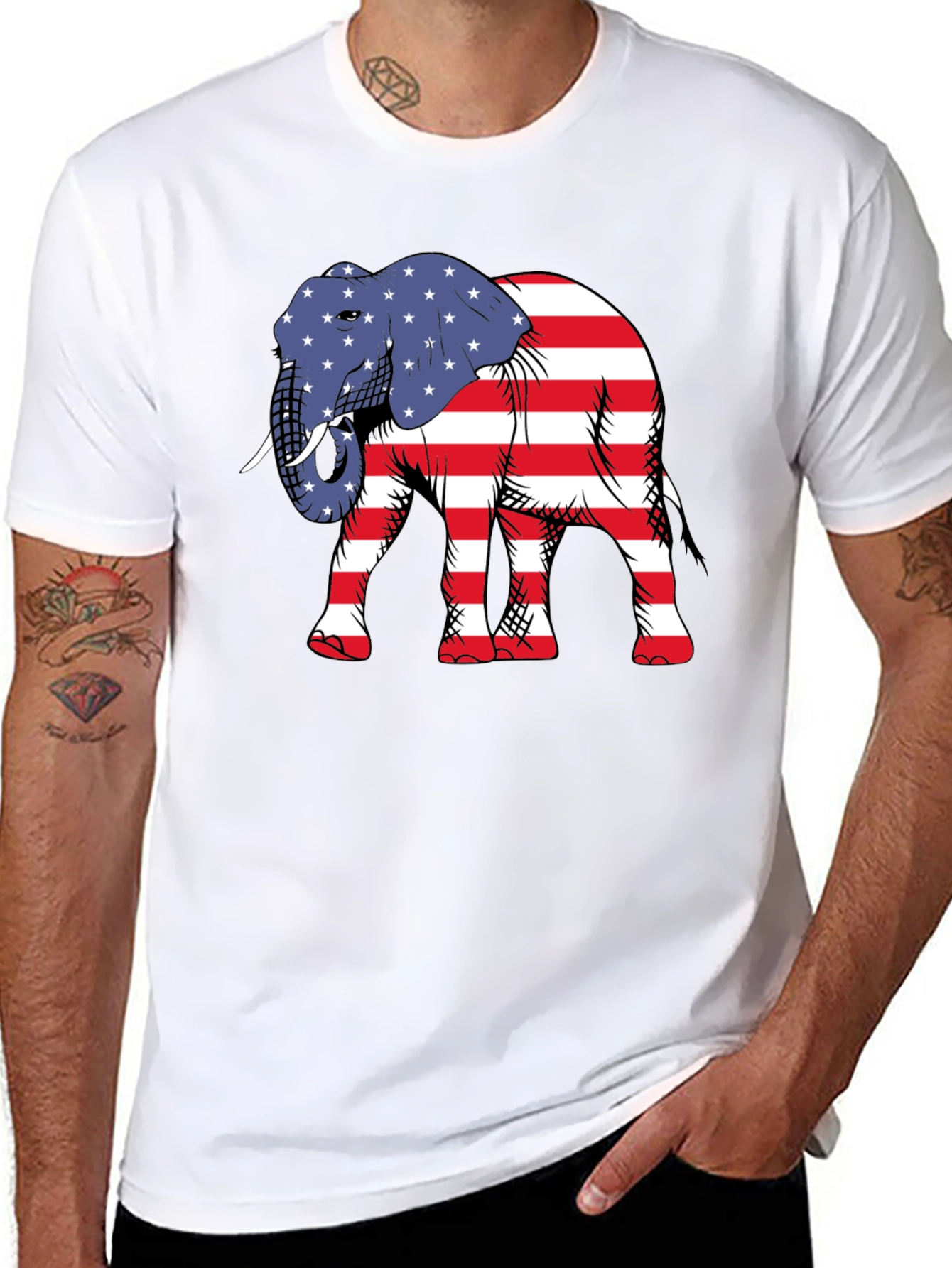 Patriotic Elephant Graphic Tee