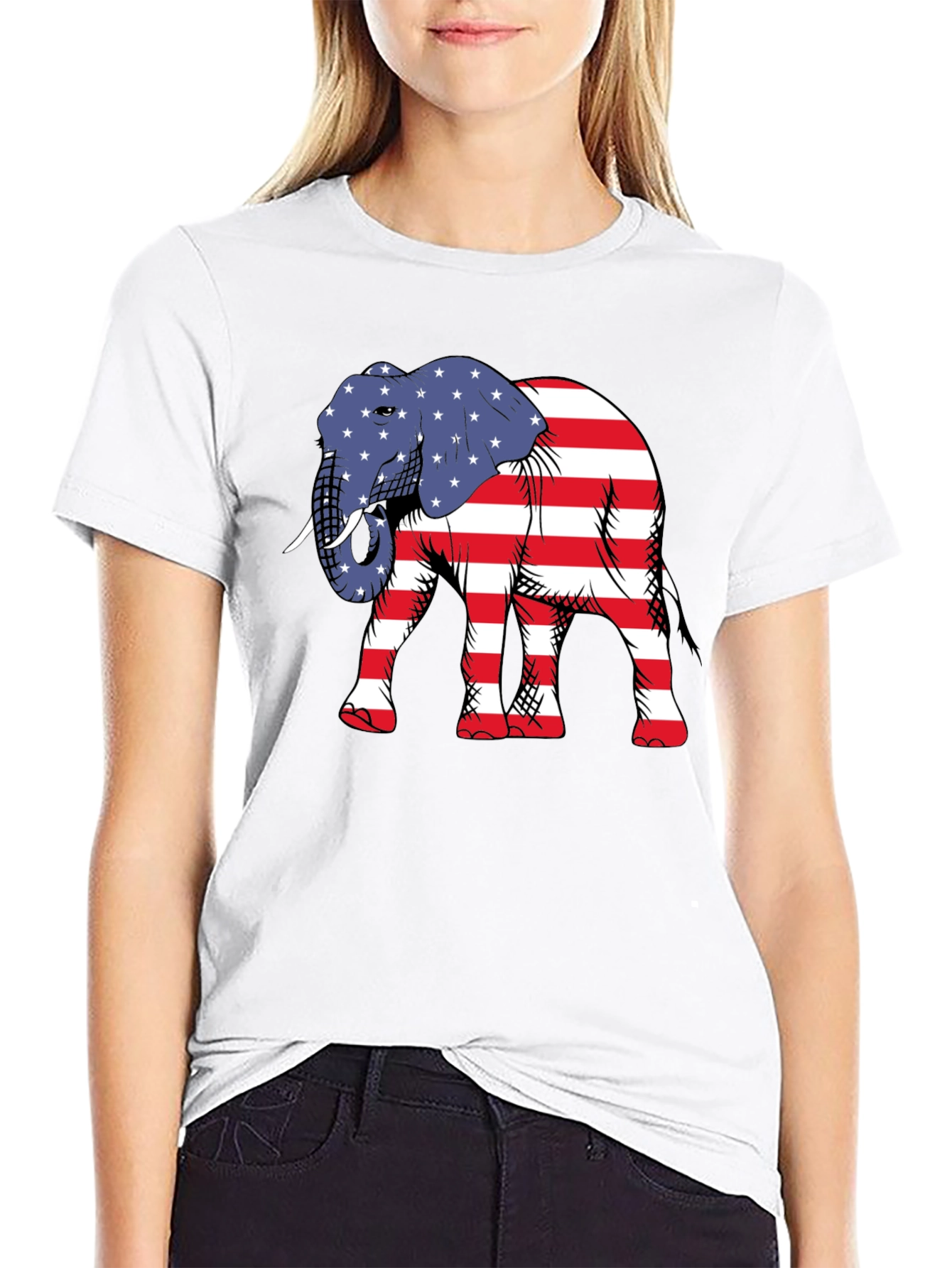 Patriotic Elephant Graphic Tee