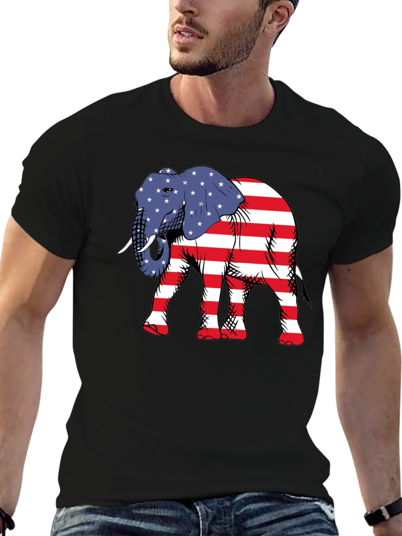 Patriotic Elephant Graphic Tee