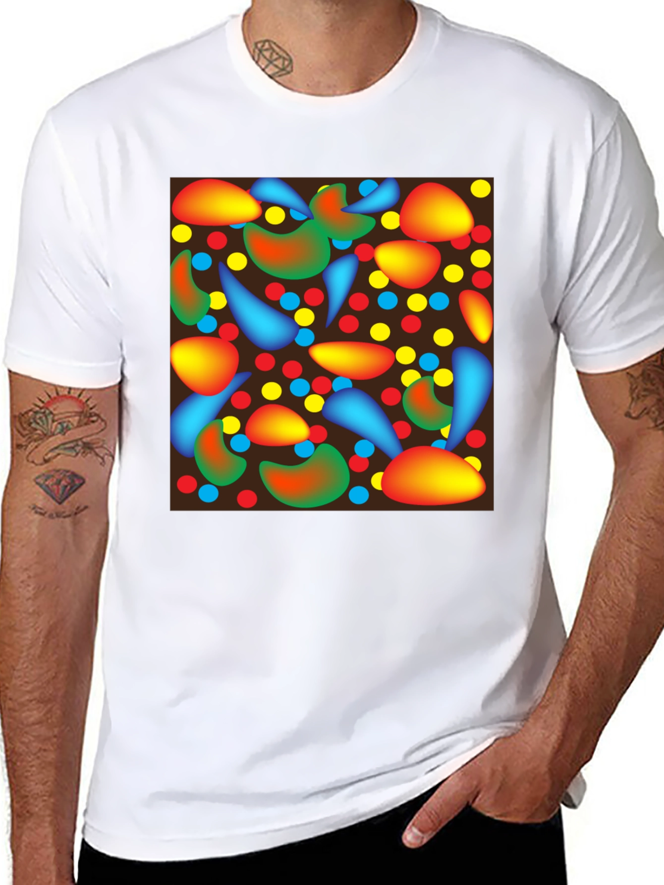 Abstract Pattern Black T-Shirt