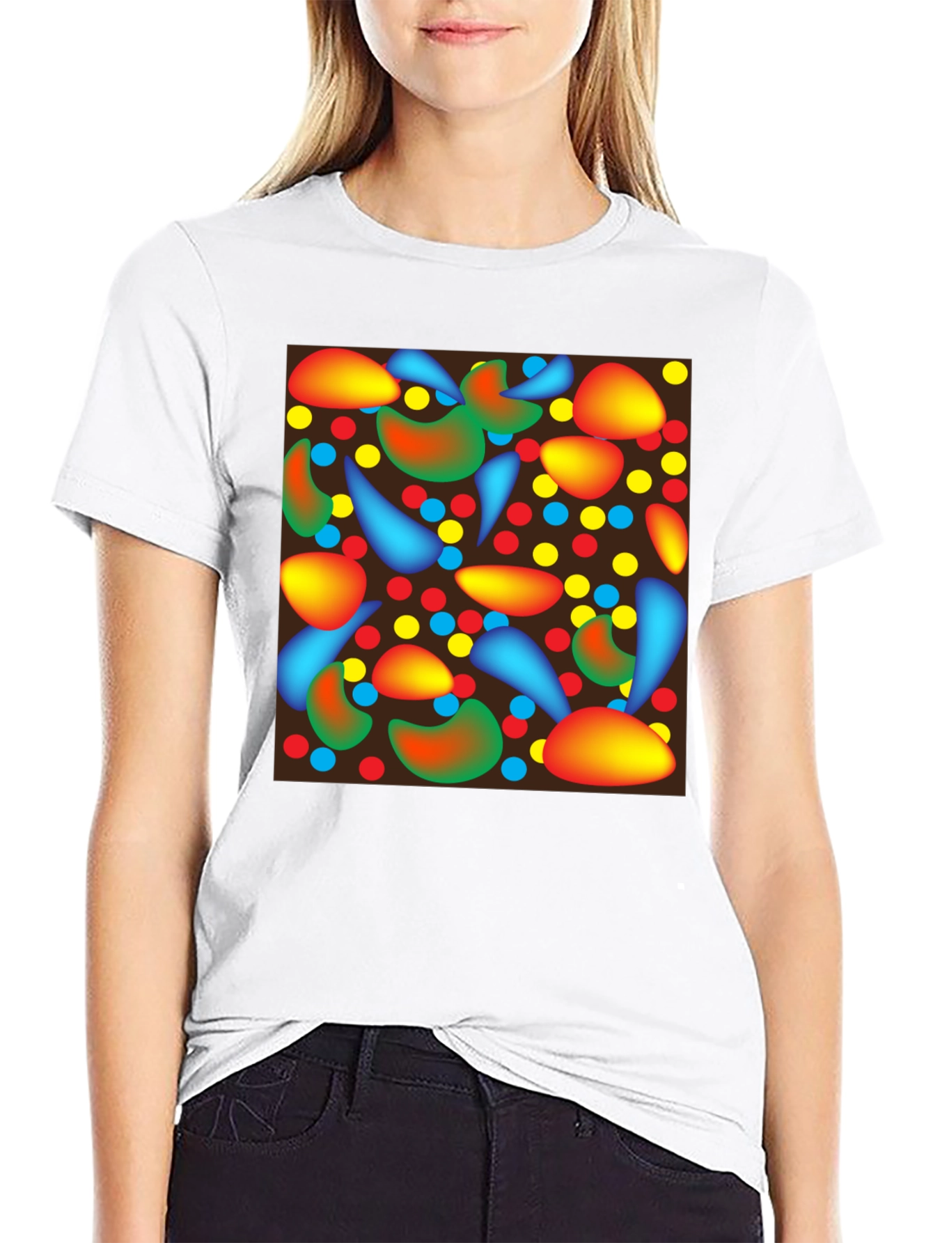 Abstract Pattern Black T-Shirt