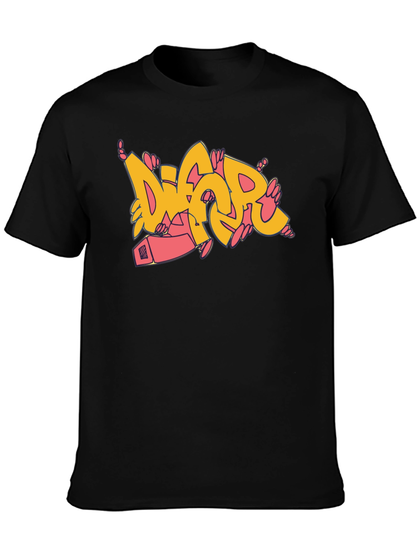 Graffiti Style Black T-Shirt