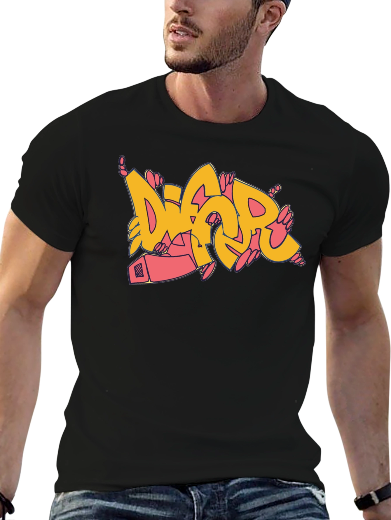Graffiti Style Black T-Shirt