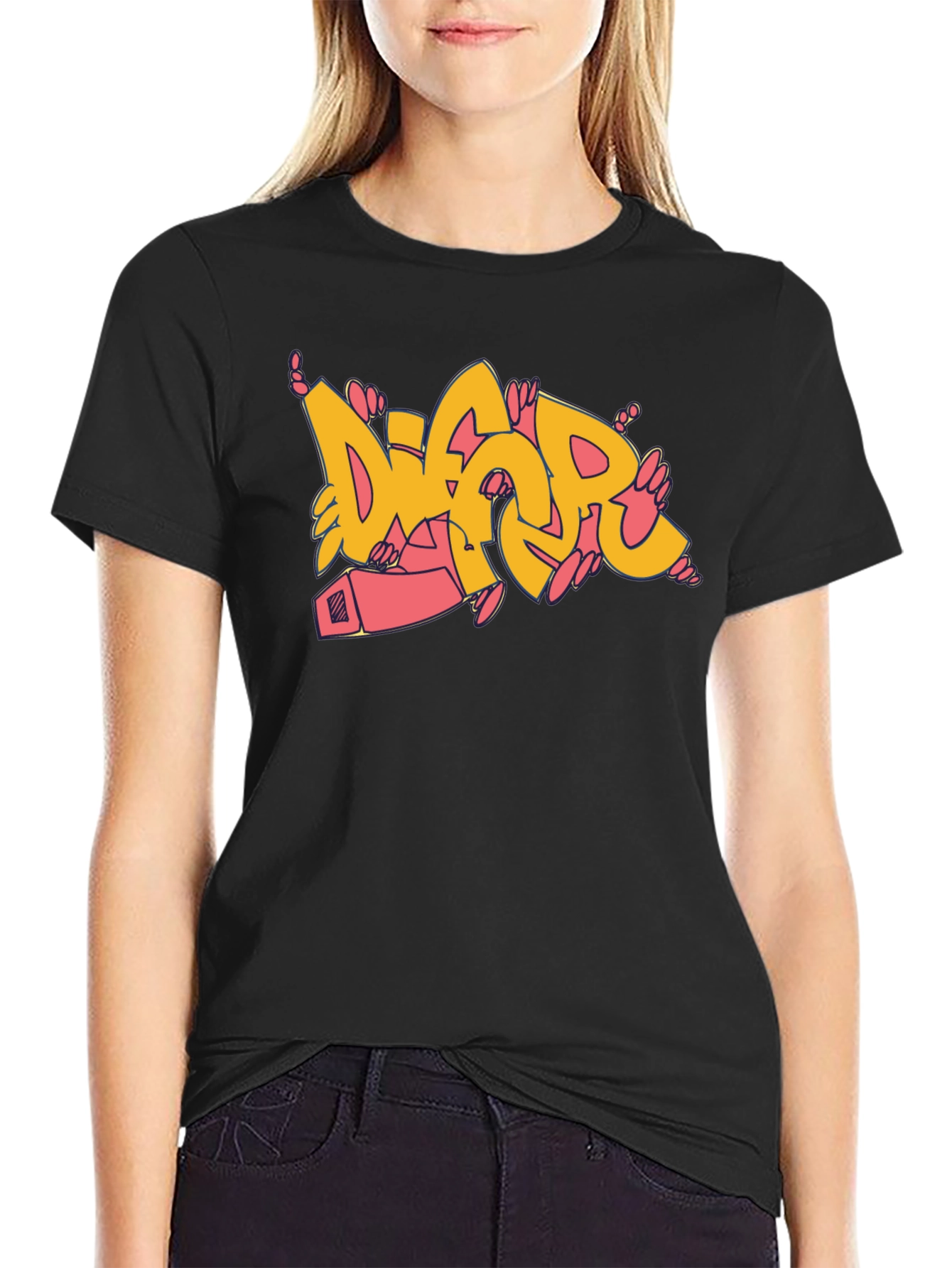 Graffiti Style Black T-Shirt