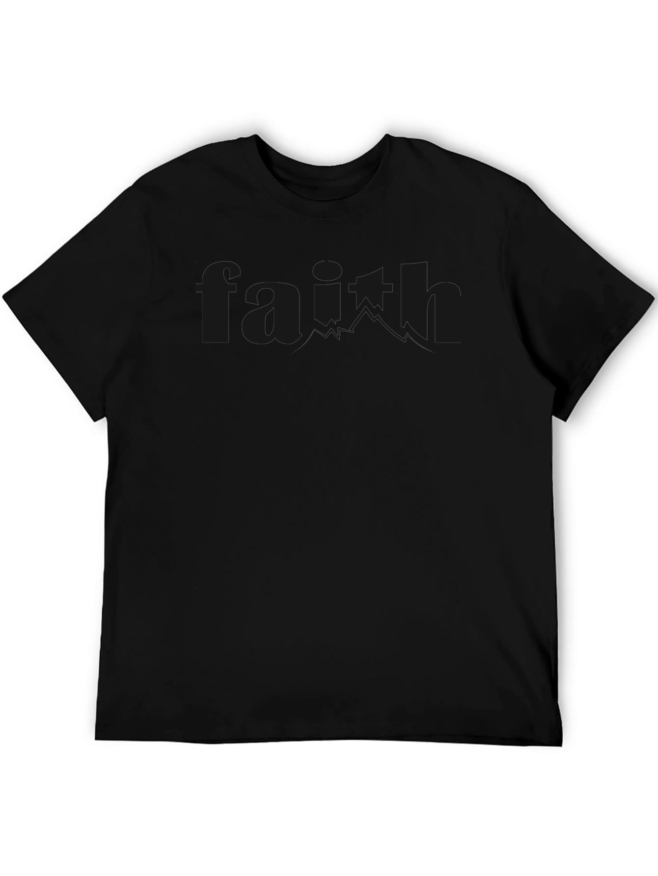 Mens Solid Black Crew Neck T-Shirt Casual Wear