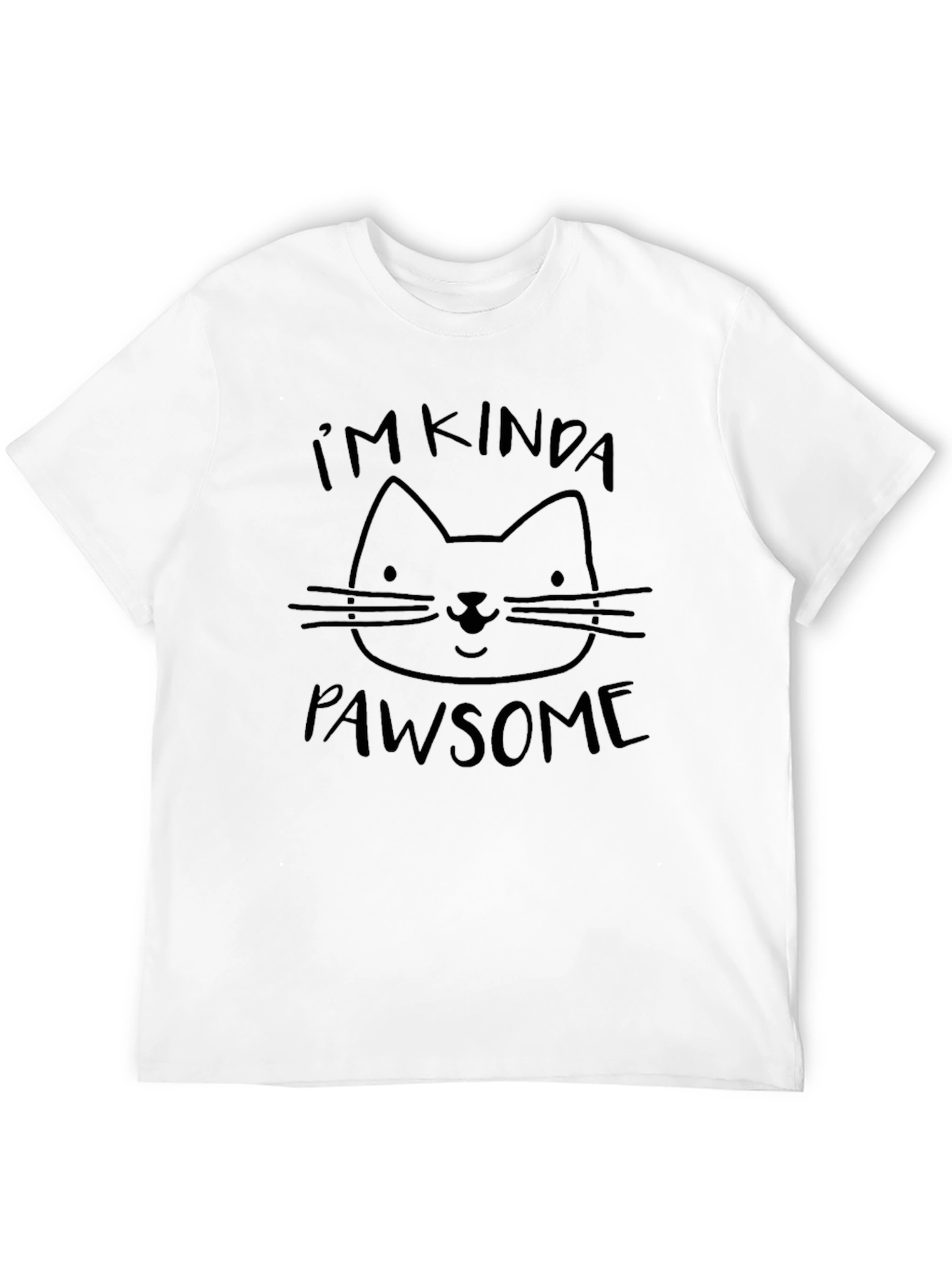 Mens Funny Pawsome Cat Graphic T-Shirt