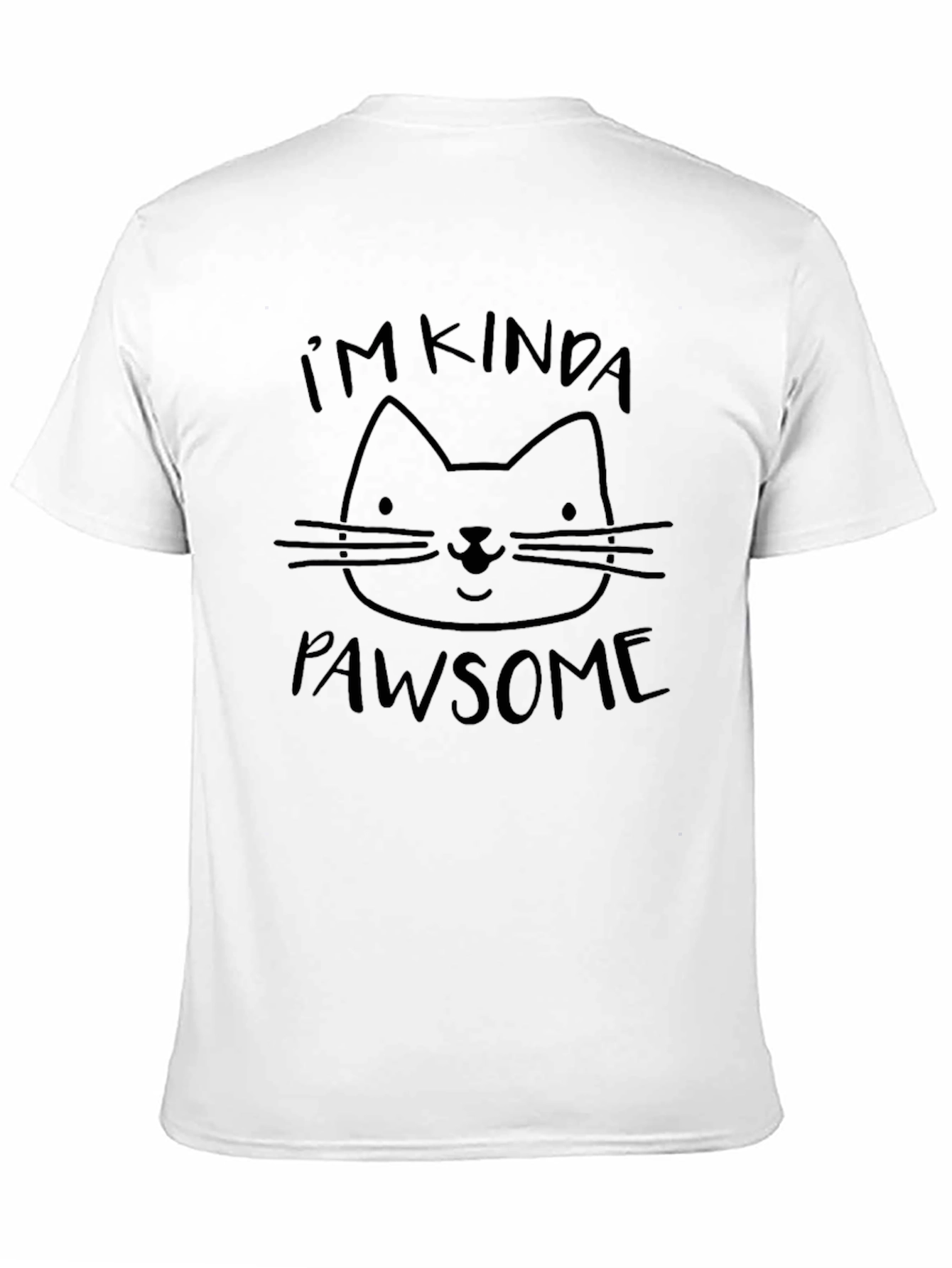 Mens Funny Pawsome Cat Graphic T-Shirt