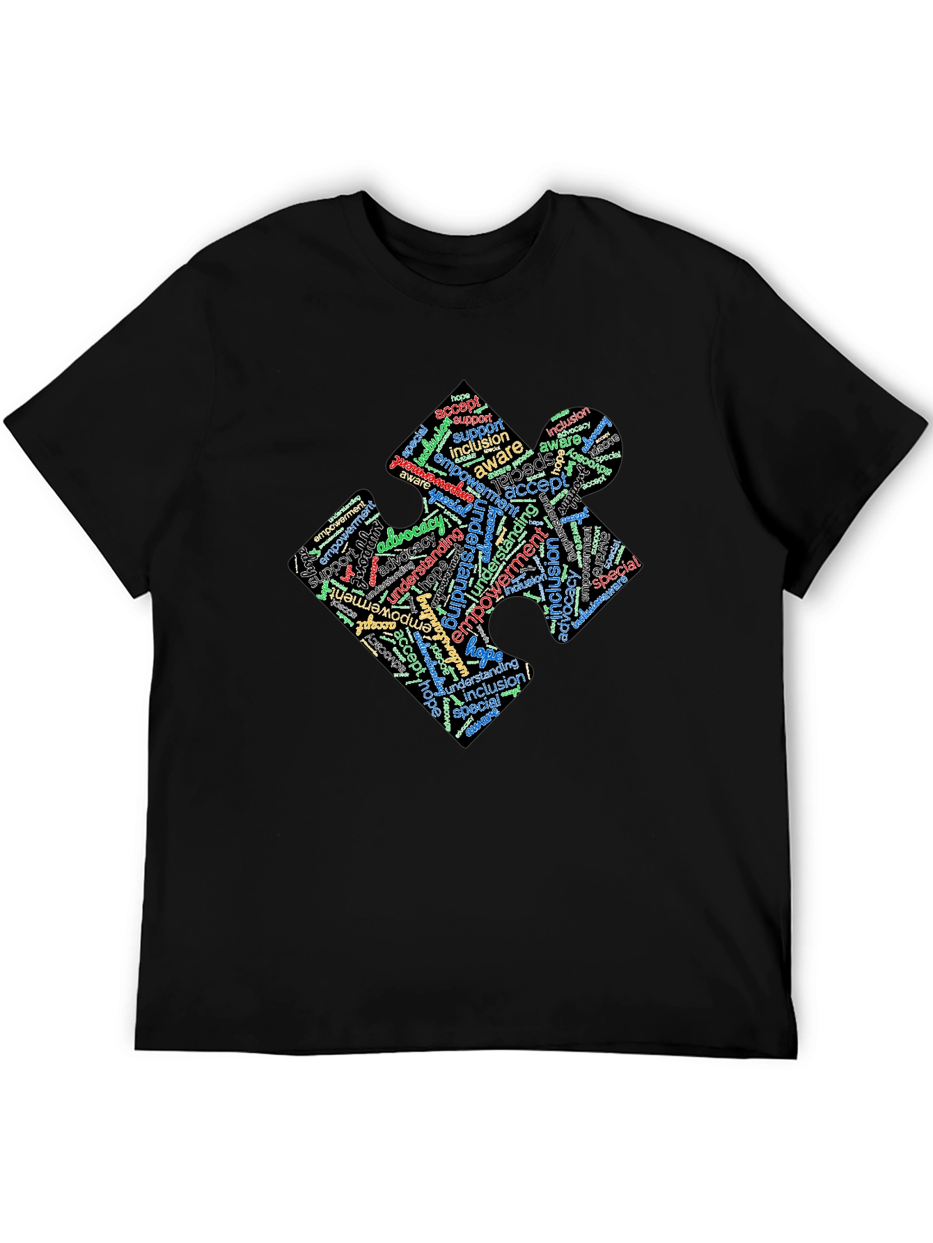 Inclusion Puzzle Piece Word Art T-Shirt